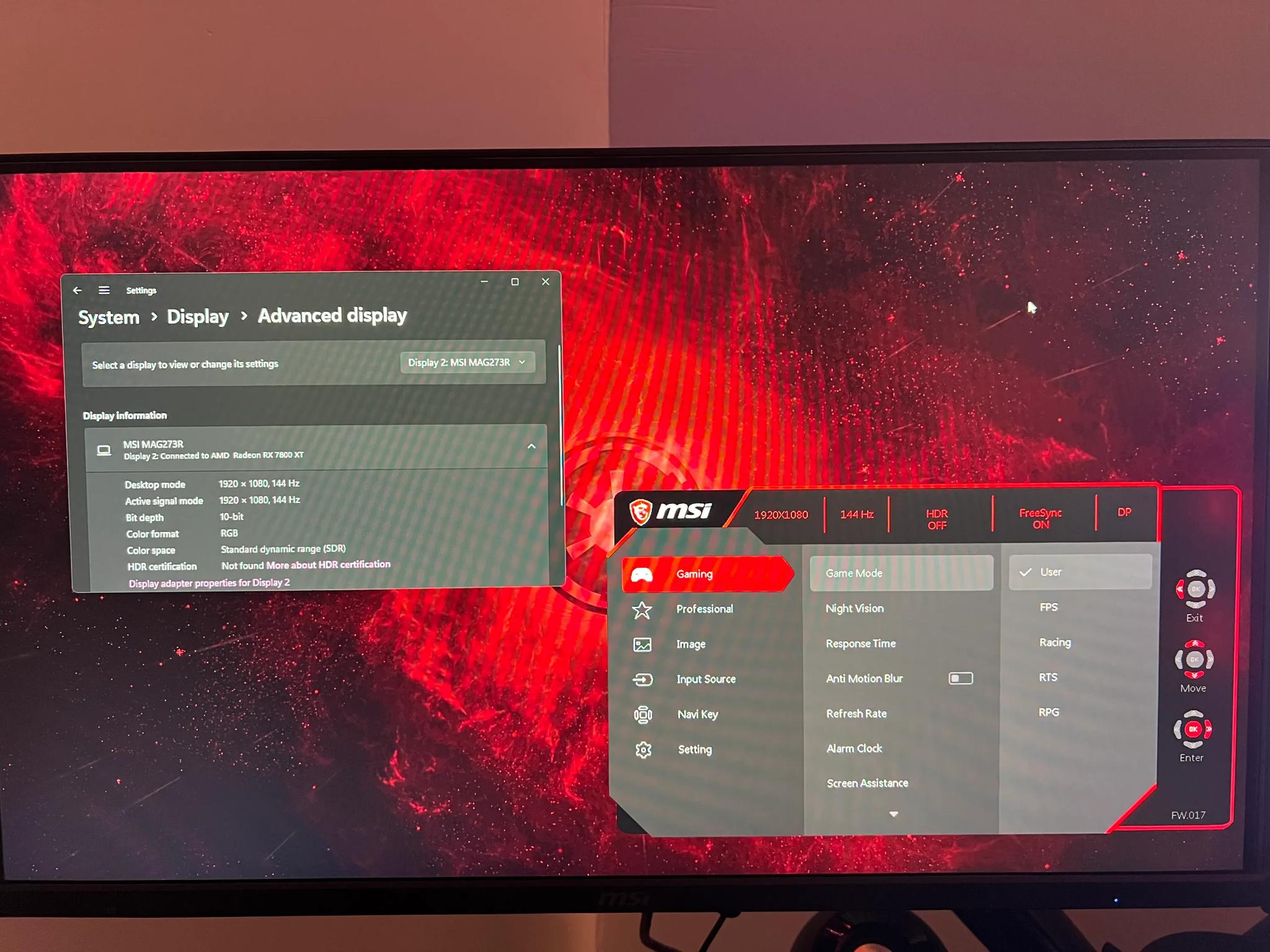 MSI MAG273R 27'' FHD 1080p 144Hz Monitor