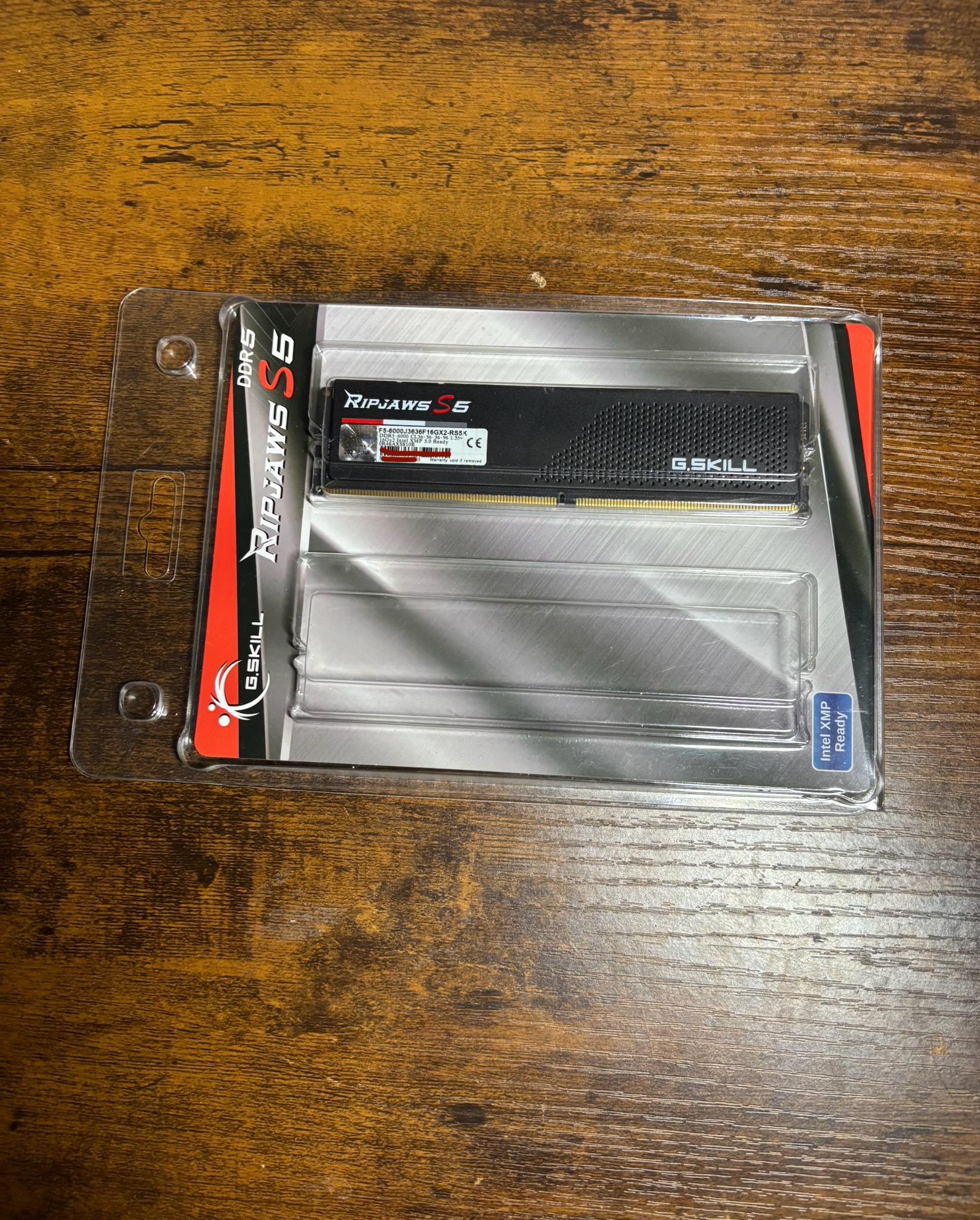 G.SKILL RIPJAWS S5 16GB DDR5 6000MHZ INTEL XMP READY RAM