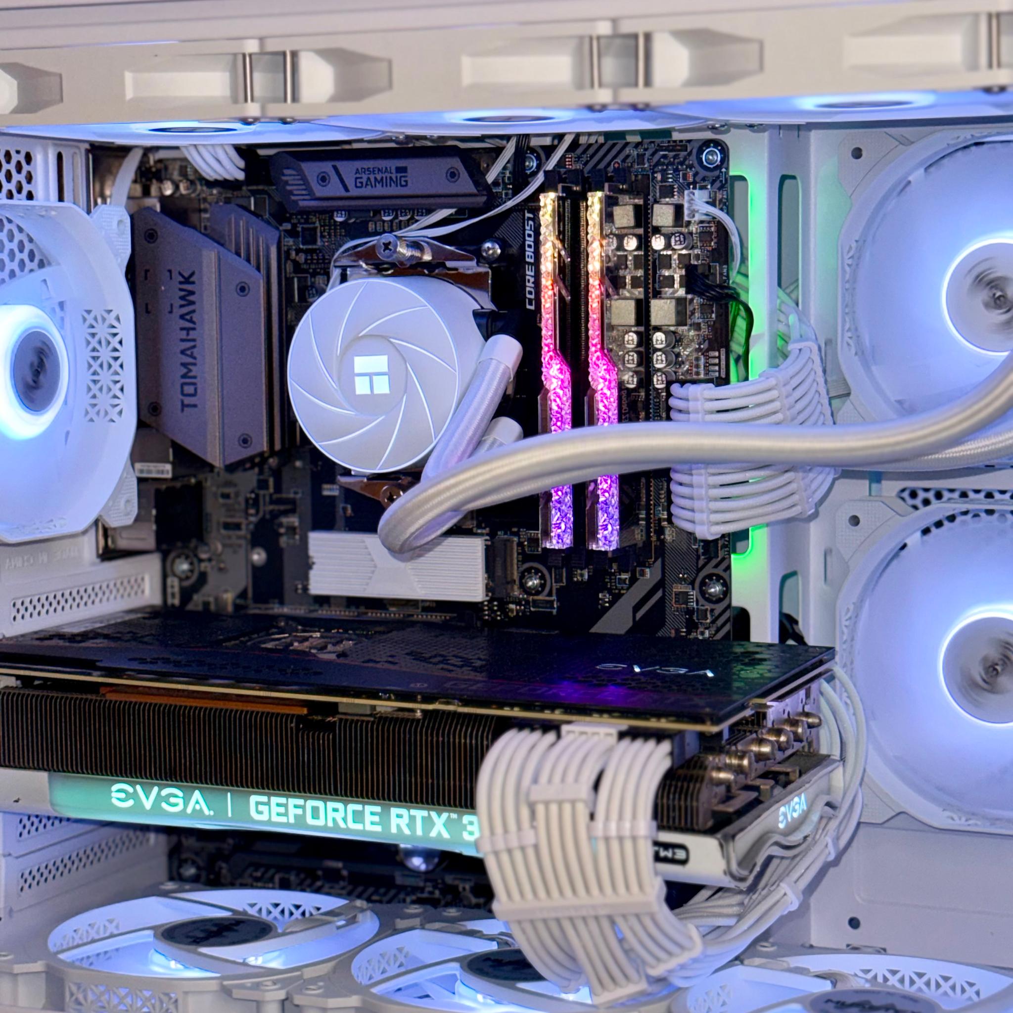 White Ranger Gaming PC | RTX 3080 FTW3 Ultr + Ryzen 7 3700X – (Free Xbox One X)