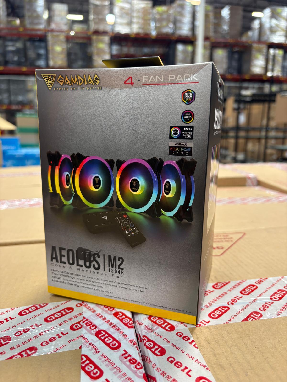 Brand New In Box - FAN | GAMDIAS 120mm X4 Fan RGB AEOLUS M2-1204R
