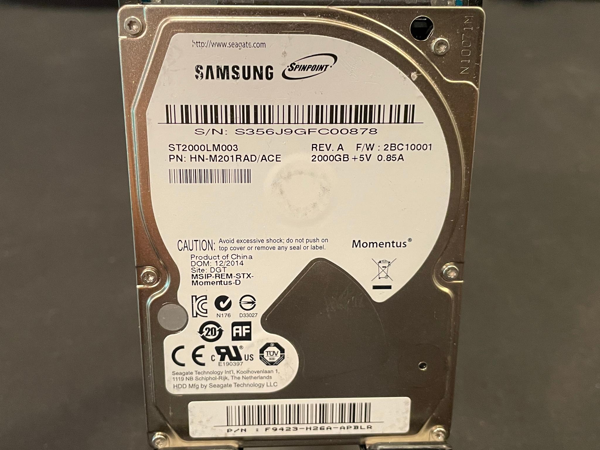 Seagate Samsung Spinpoint ST2000LM003 2TB Hard Drive