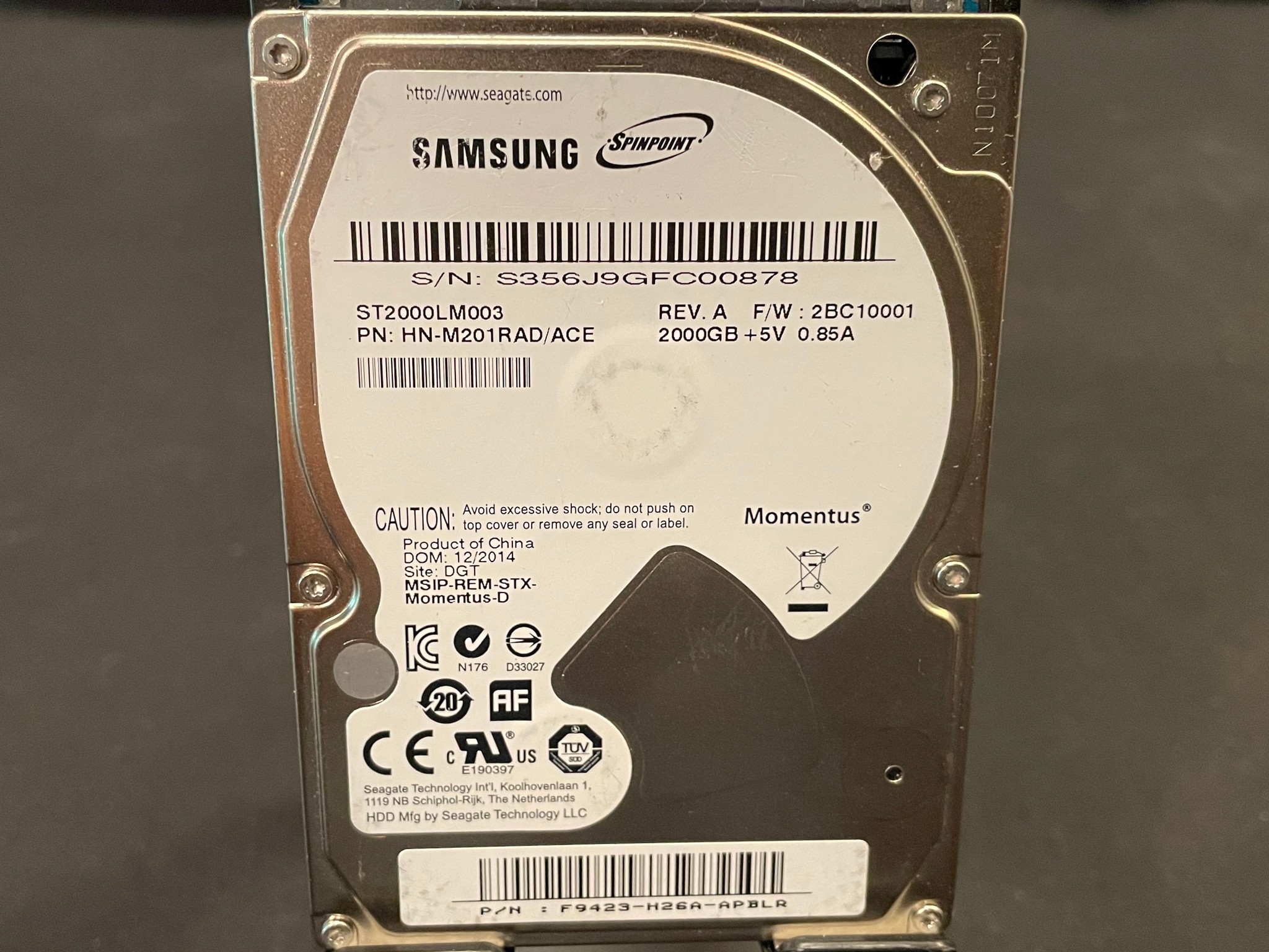 Seagate Samsung Spinpoint ST2000LM003 2TB Hard Drive