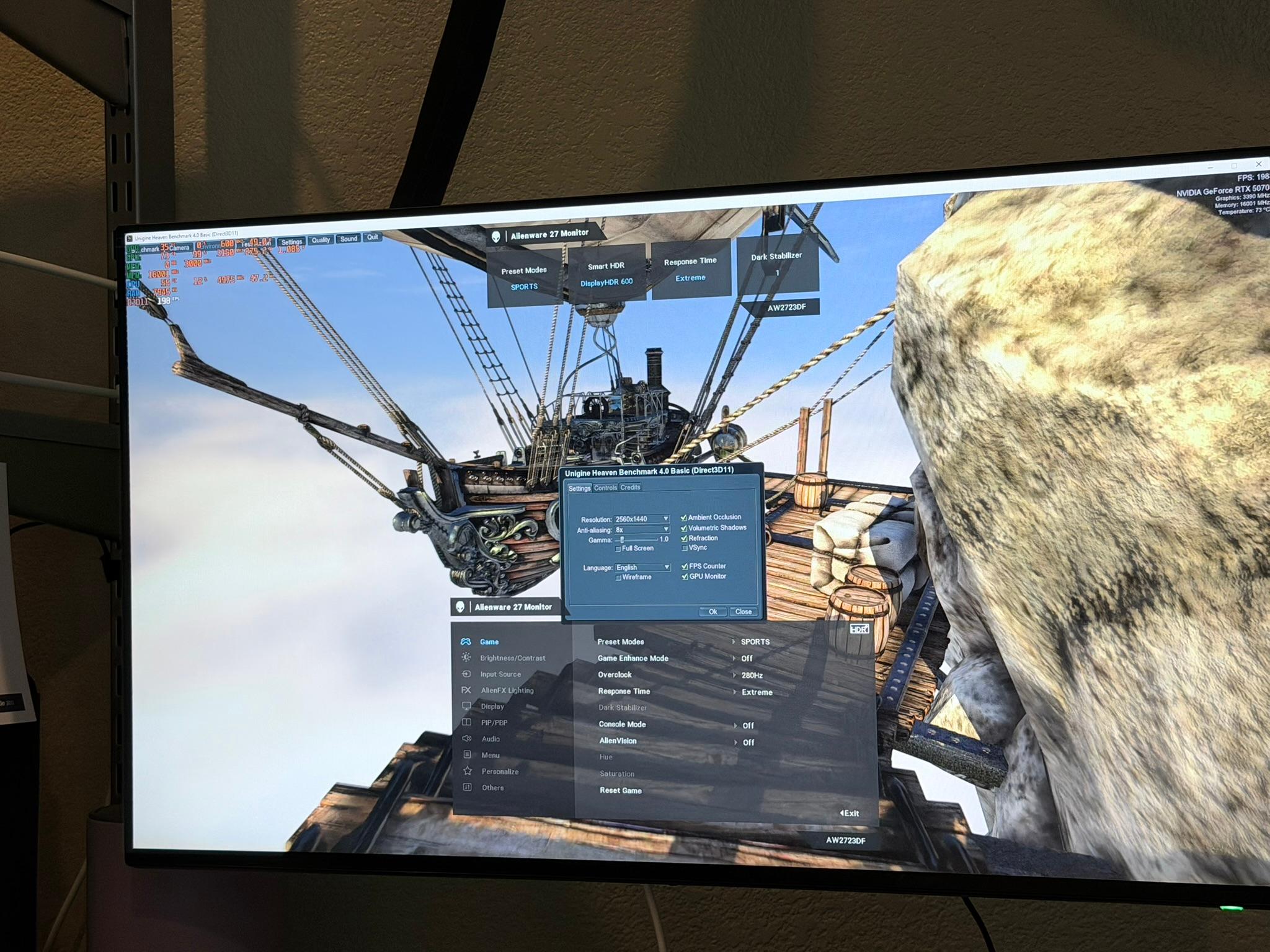 Alienware AW2723DF Gaming Monitor - 27-inch (OC up to 280hz @ 2560 x 1440)