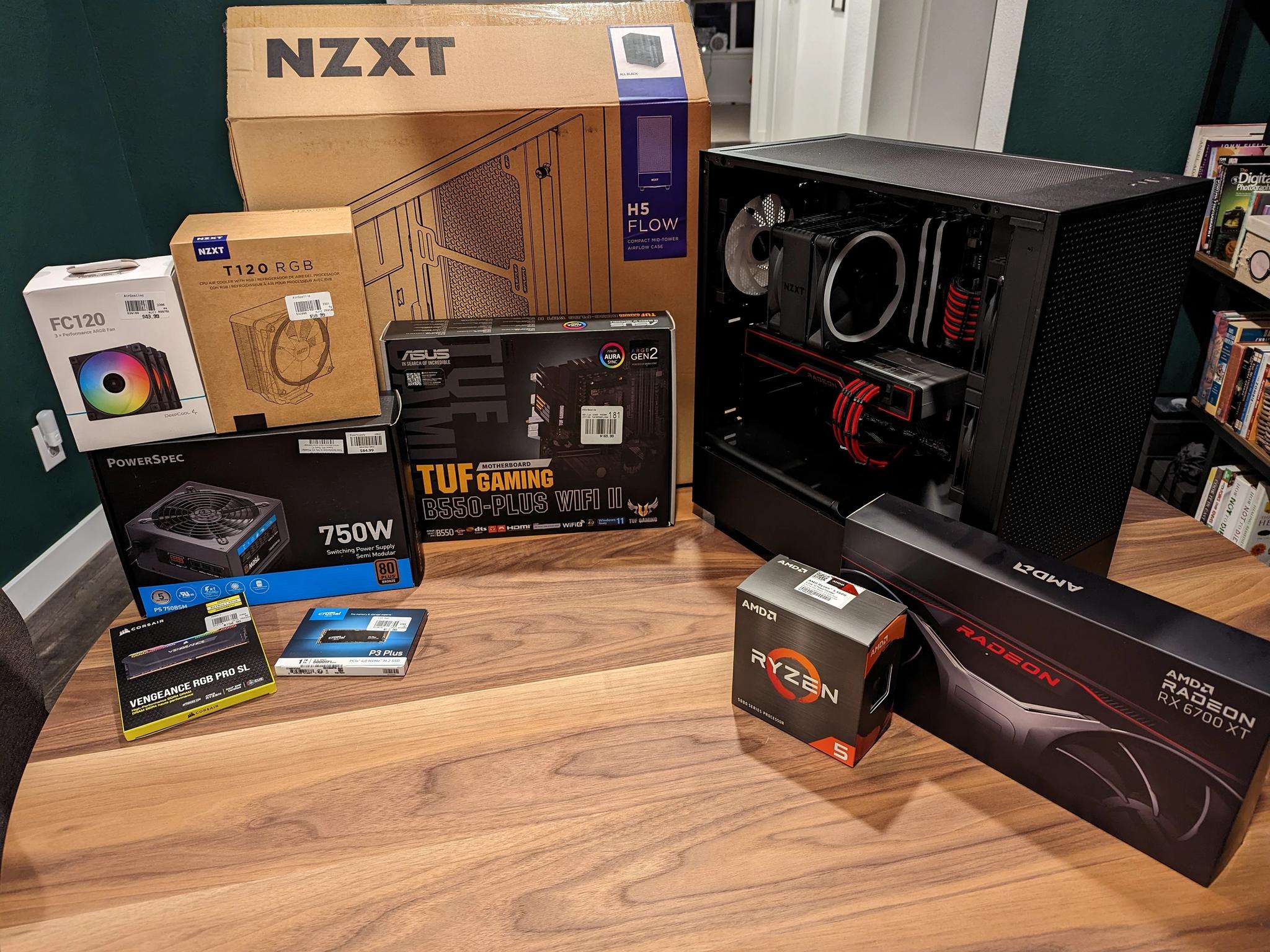 All AMD Clean Custom Build - Ryzen 5 5600/Radeon RX 6700XT 12GB/32GB DDR4/1TB SSD