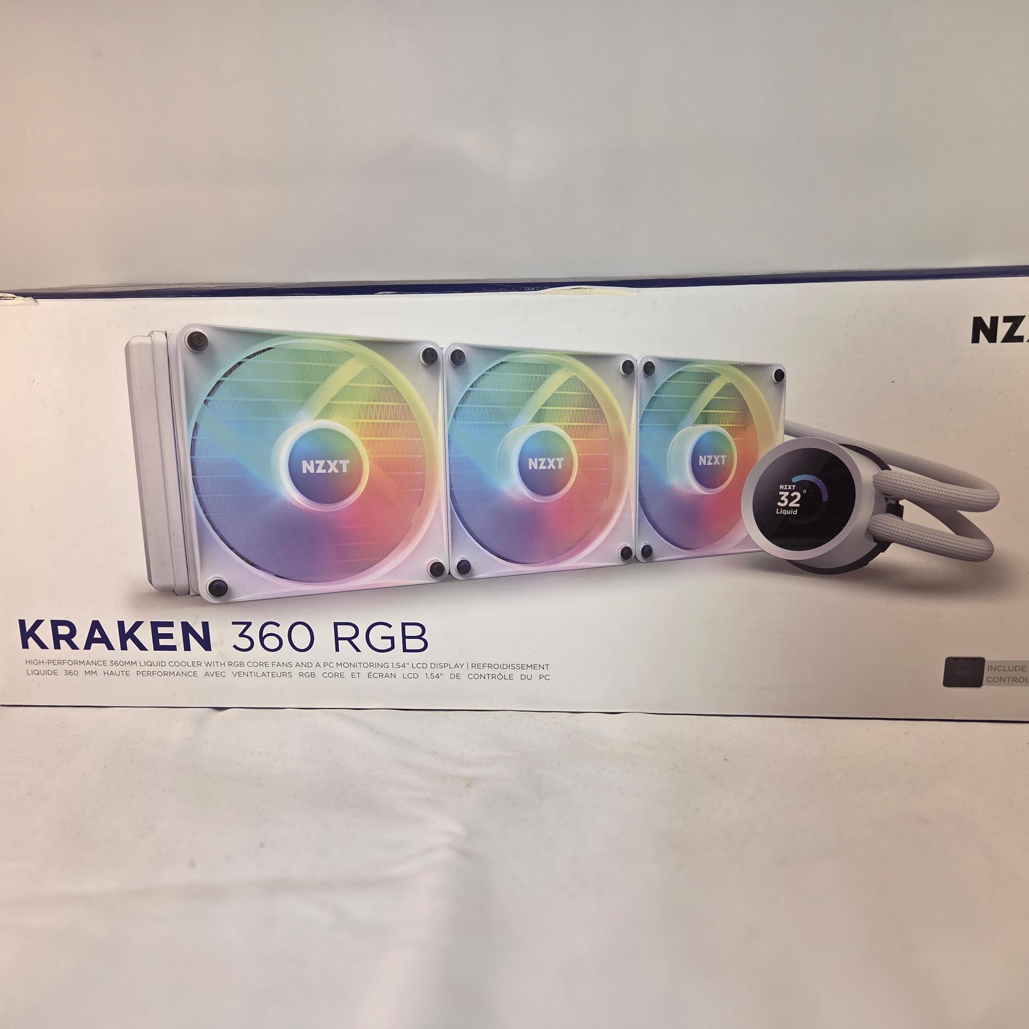 NZXT Kraken 360 RGB - White - LCD Screen - Excellent AIO CPU Cooler - White
