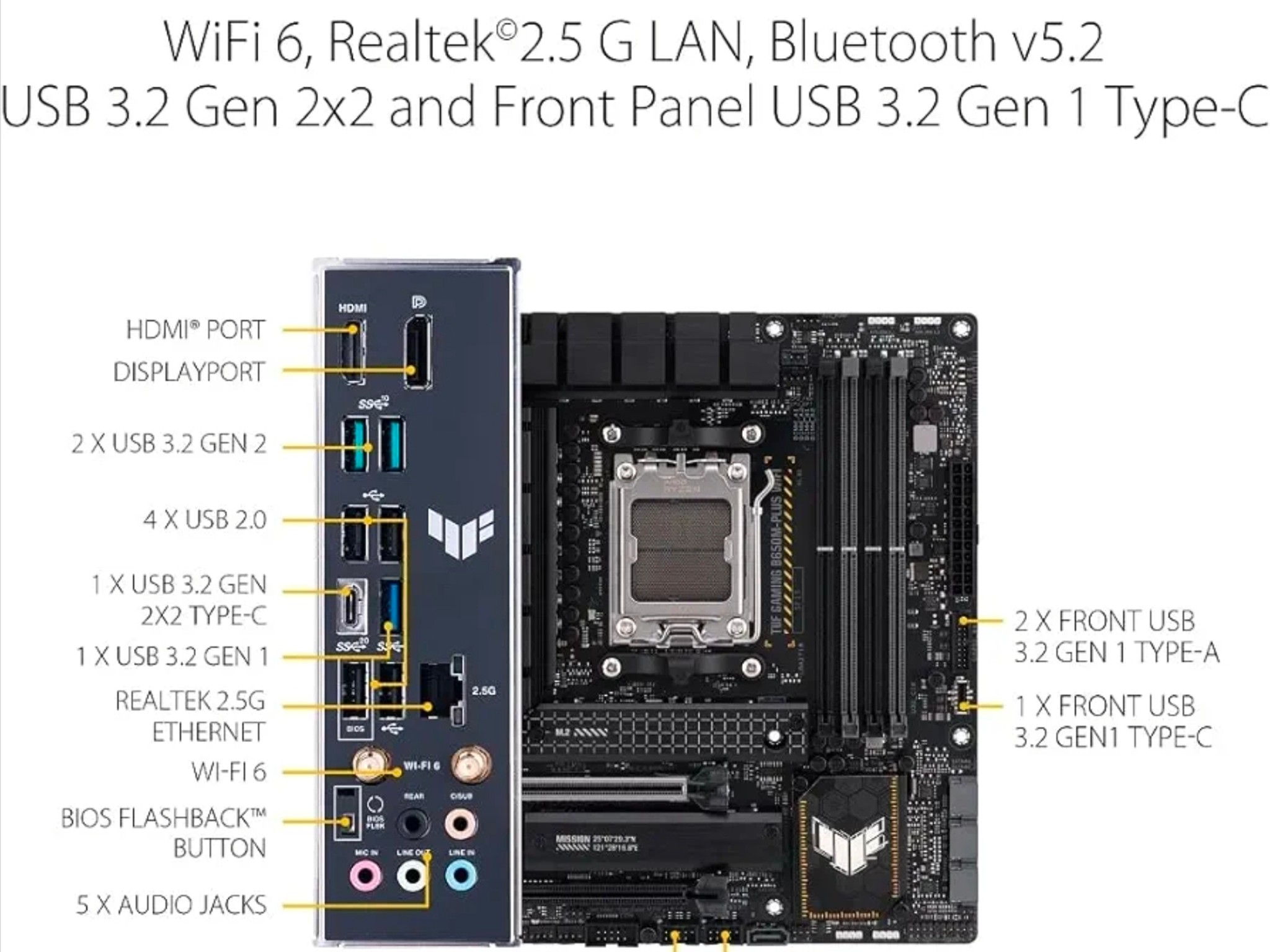 ASUS TUF GAMING B650M PLUS WIFI + R9 9850X3D + 500 gb NMVE