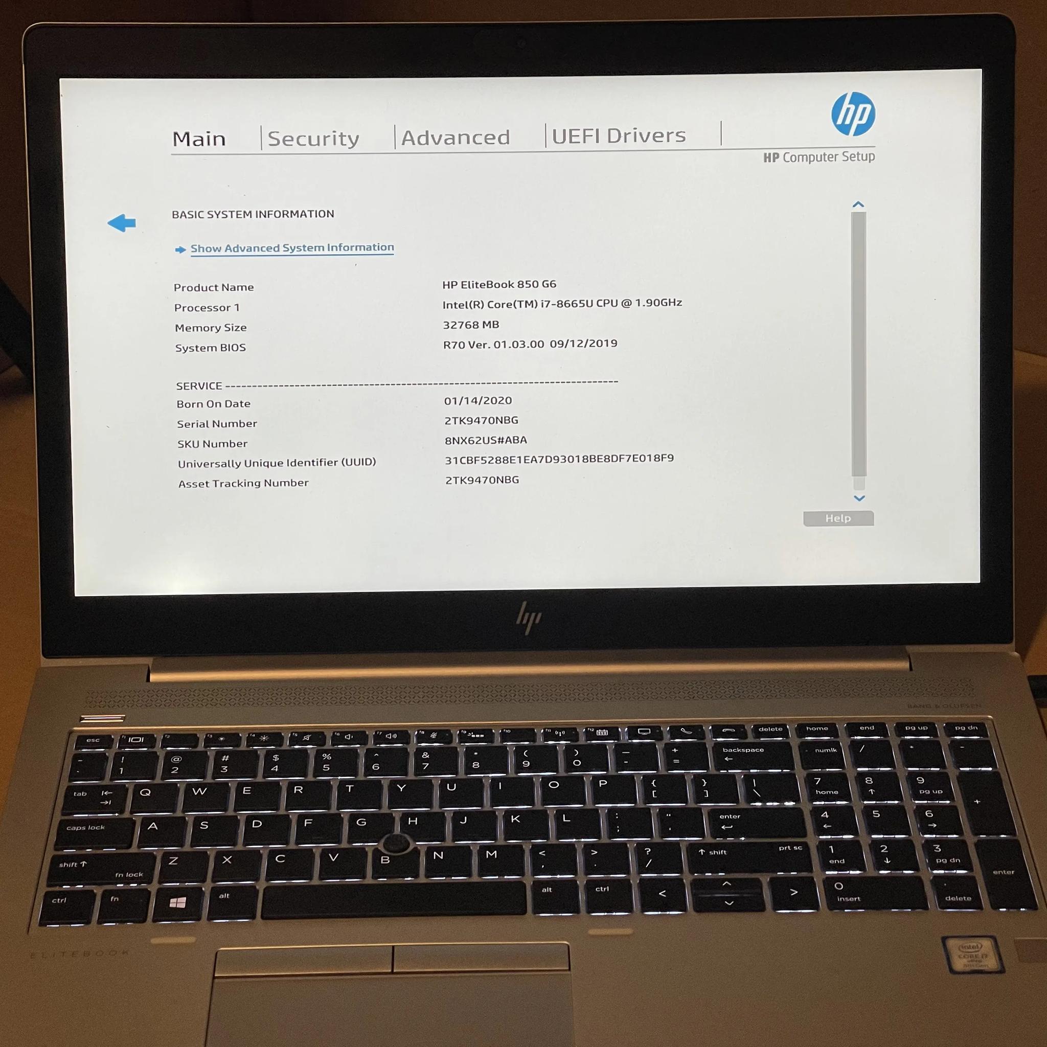 HP EliteBook 850 G6, Used, 15", i7-8665U, 32GB, 512GB