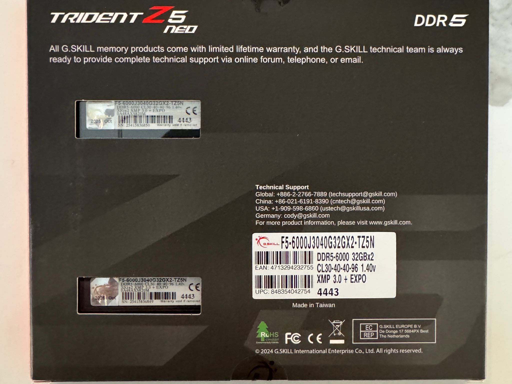 NIB Trident Z5 Neo 64gb 6000mt/s CL30 BLACK