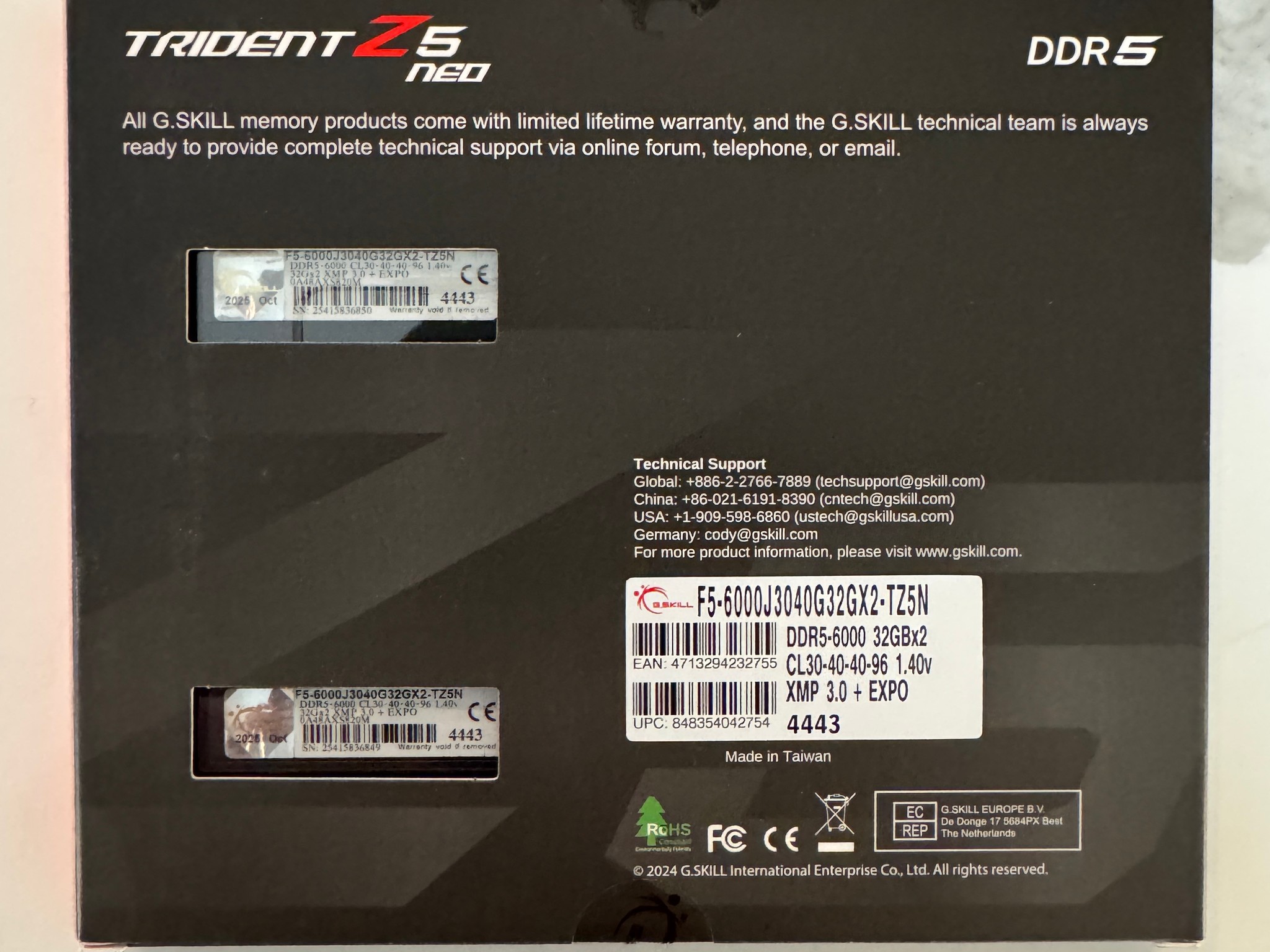 NIB Trident Z5 Neo 64gb 6000mt/s CL30 BLACK