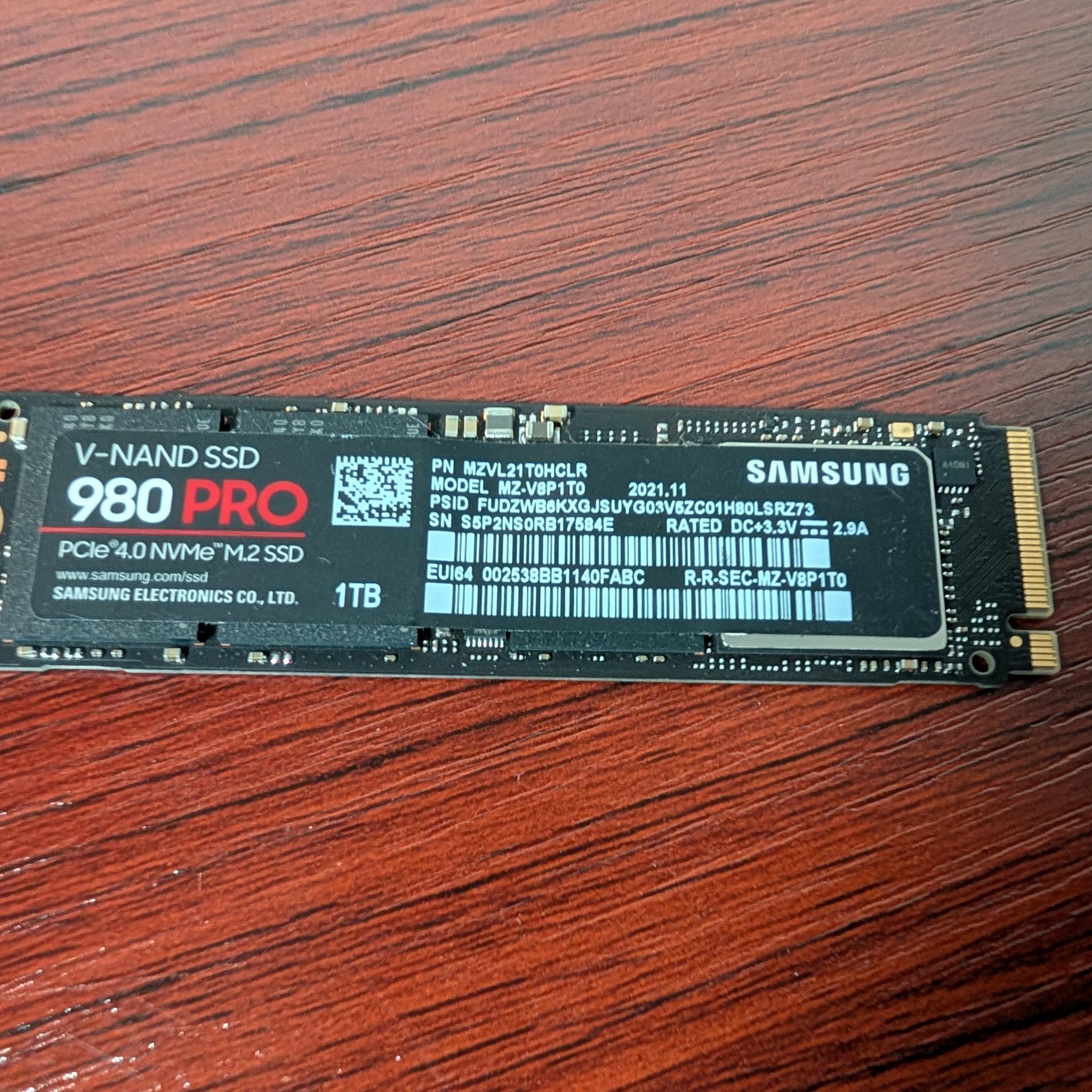 (x2) Samsung 980 Pro 1TB M.2 NVMe SSDs *100% Health*