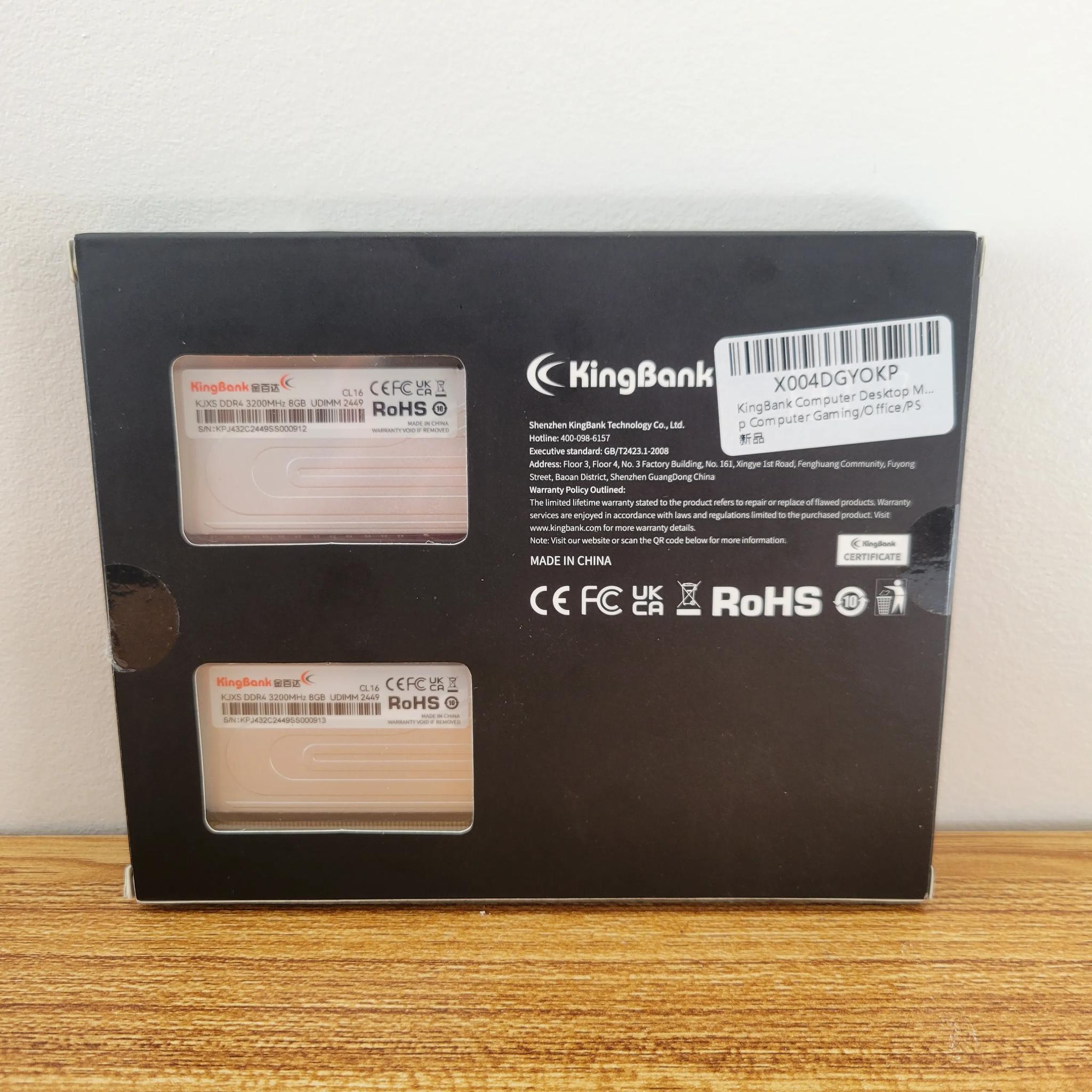 Silver Kingbank RAM 2x8gb 3200mHz DDR4
