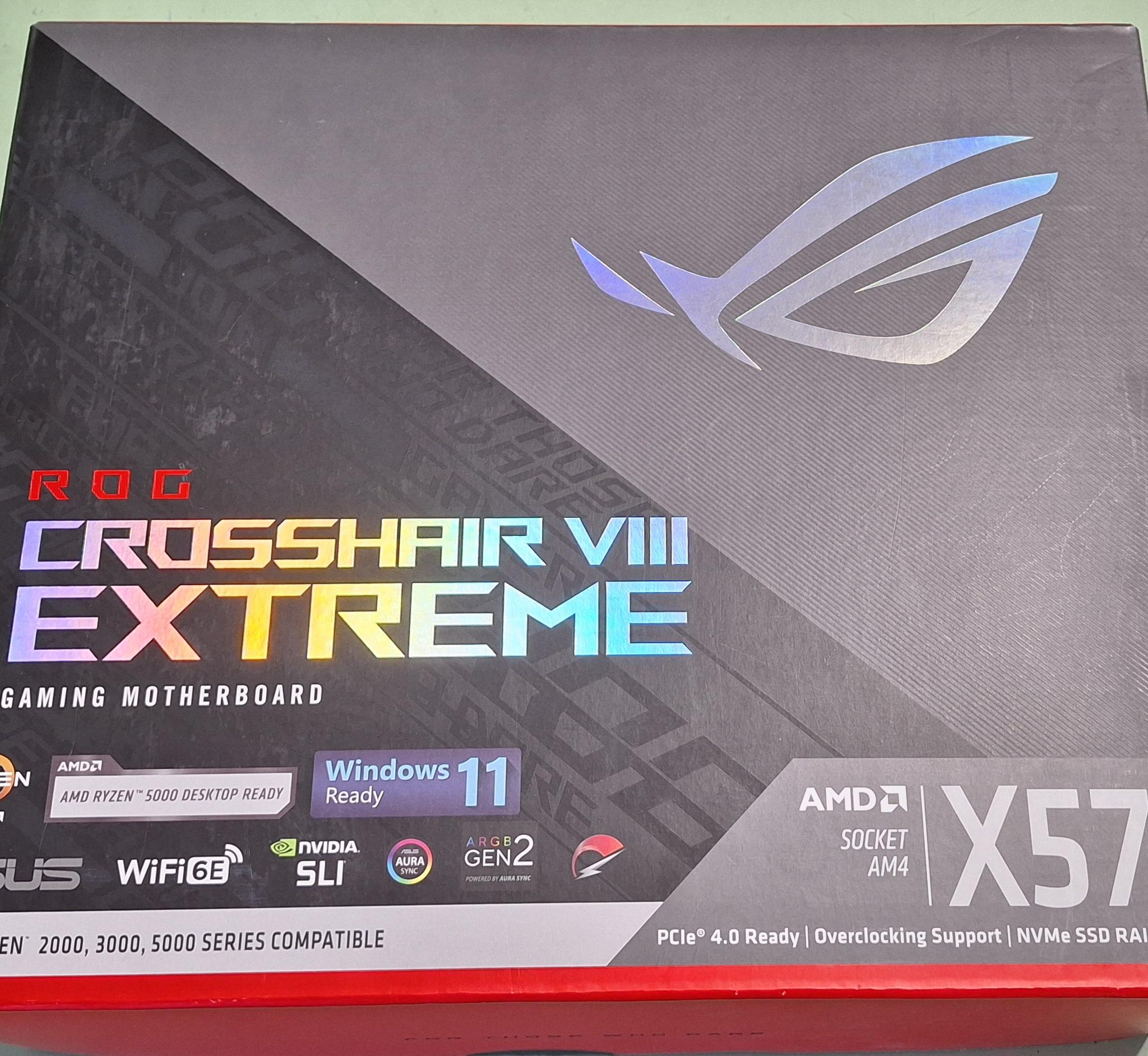 CROSSHAIR VIII EXTREME AM4 X570 Motherboard with 32gigs DDR4 Ram