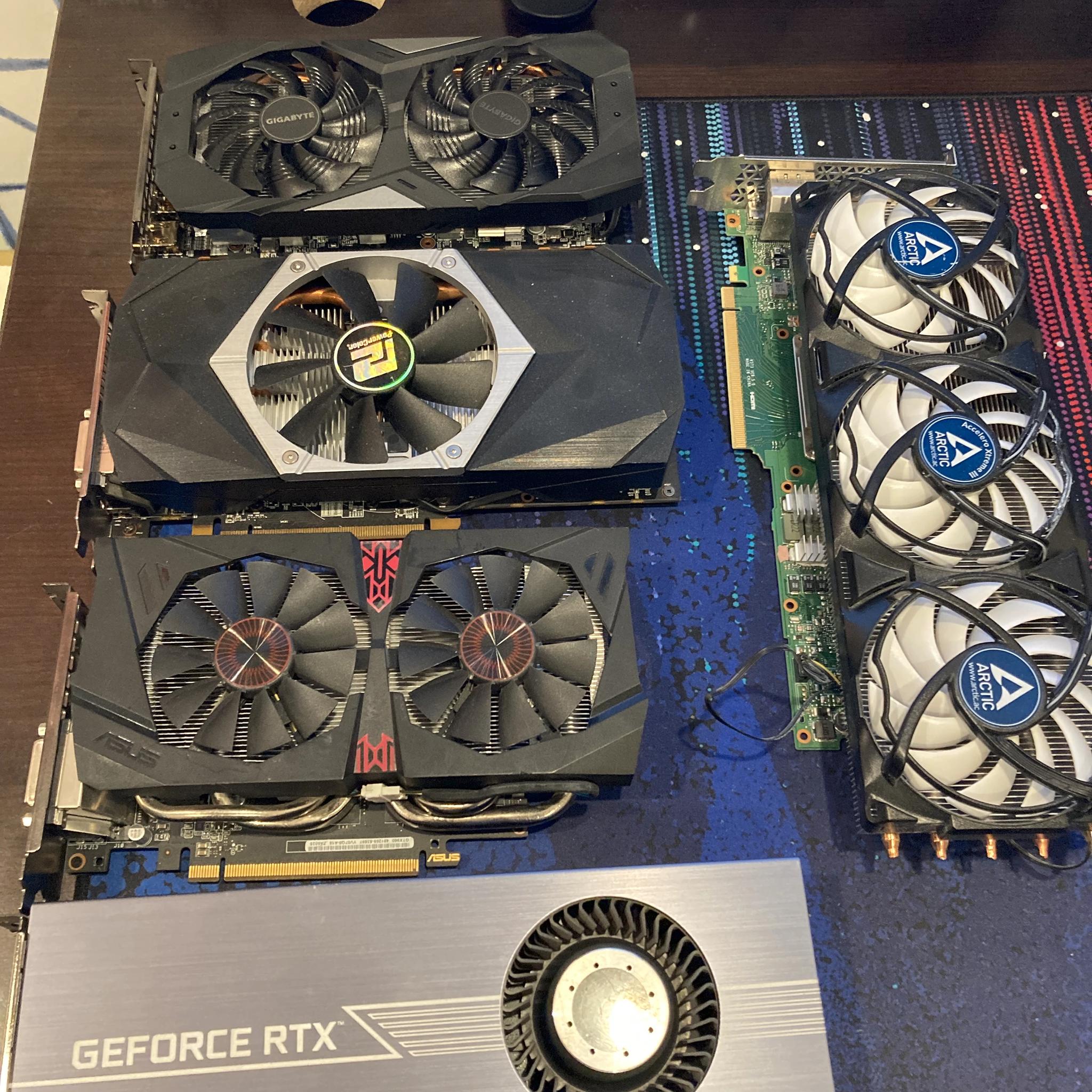 Collection of assorted low/mid-range to high end GPUs (being sold all together)