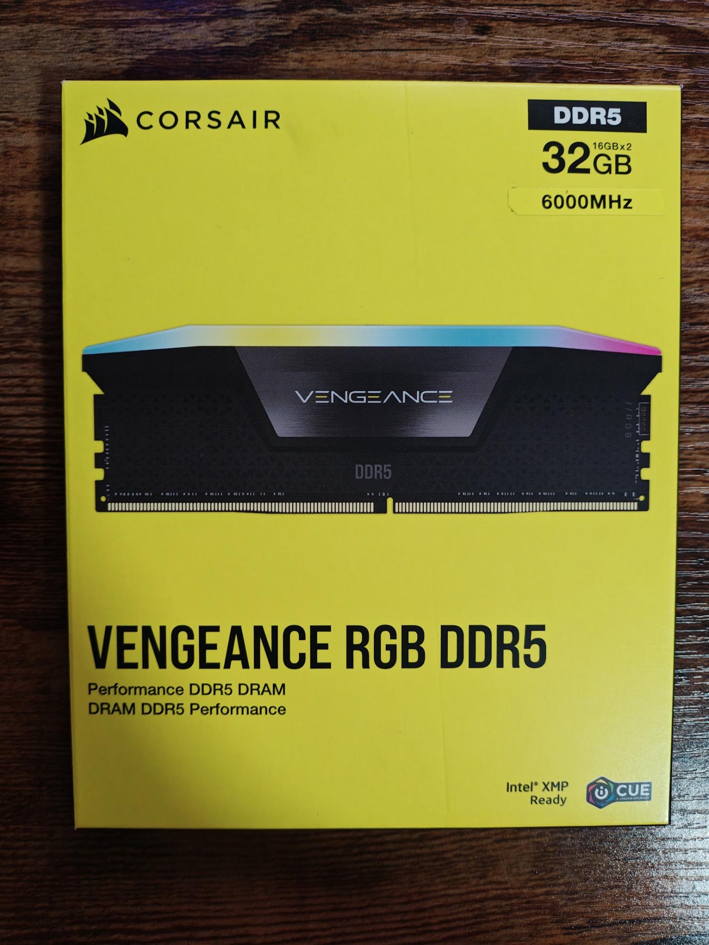 CORSAIR Vengeance RGB 32GB (2 x 16GB) 288-Pin PC RAM DDR5 6000 (PC5 48000)
