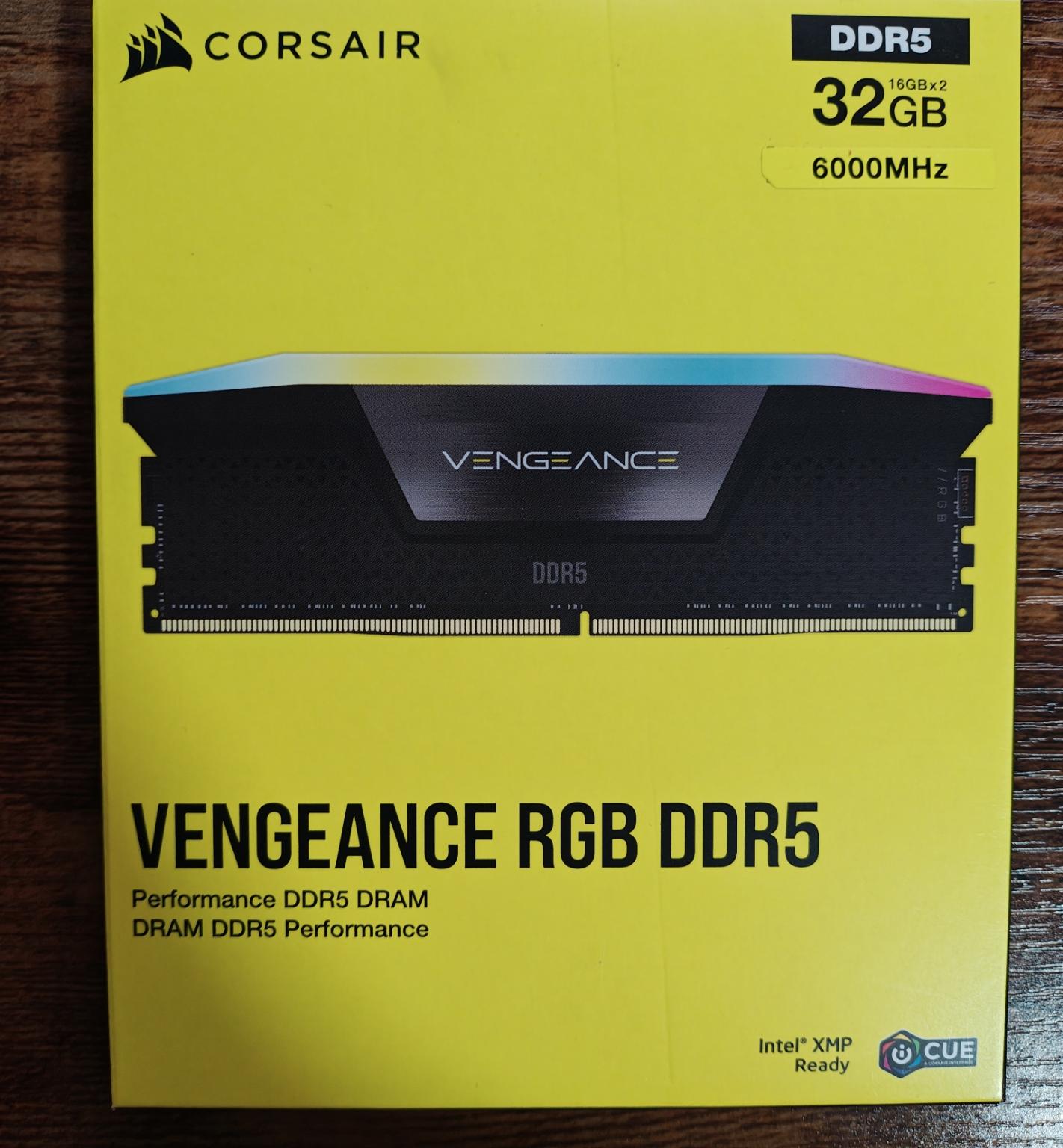 CORSAIR Vengeance RGB 32GB (2 x 16GB) 288-Pin PC RAM DDR5 6000 (PC5 48000)