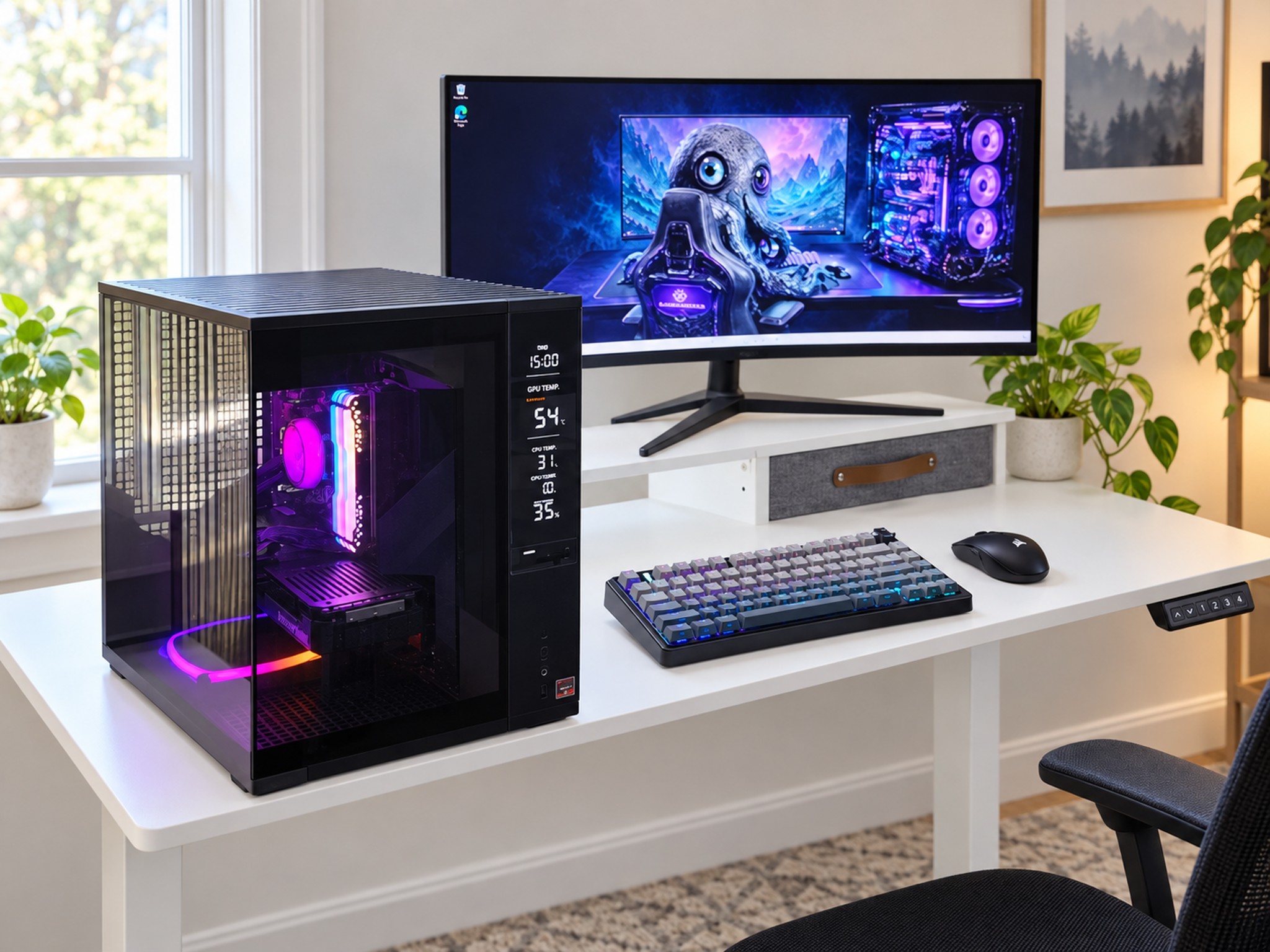 RX 9070 16GB 4K Gaming PC | Ryzen 7 5800X3D 8-Core | 64GB DDR4-3600 | 1TB NVMe | Wi-Fi | Bluetooth