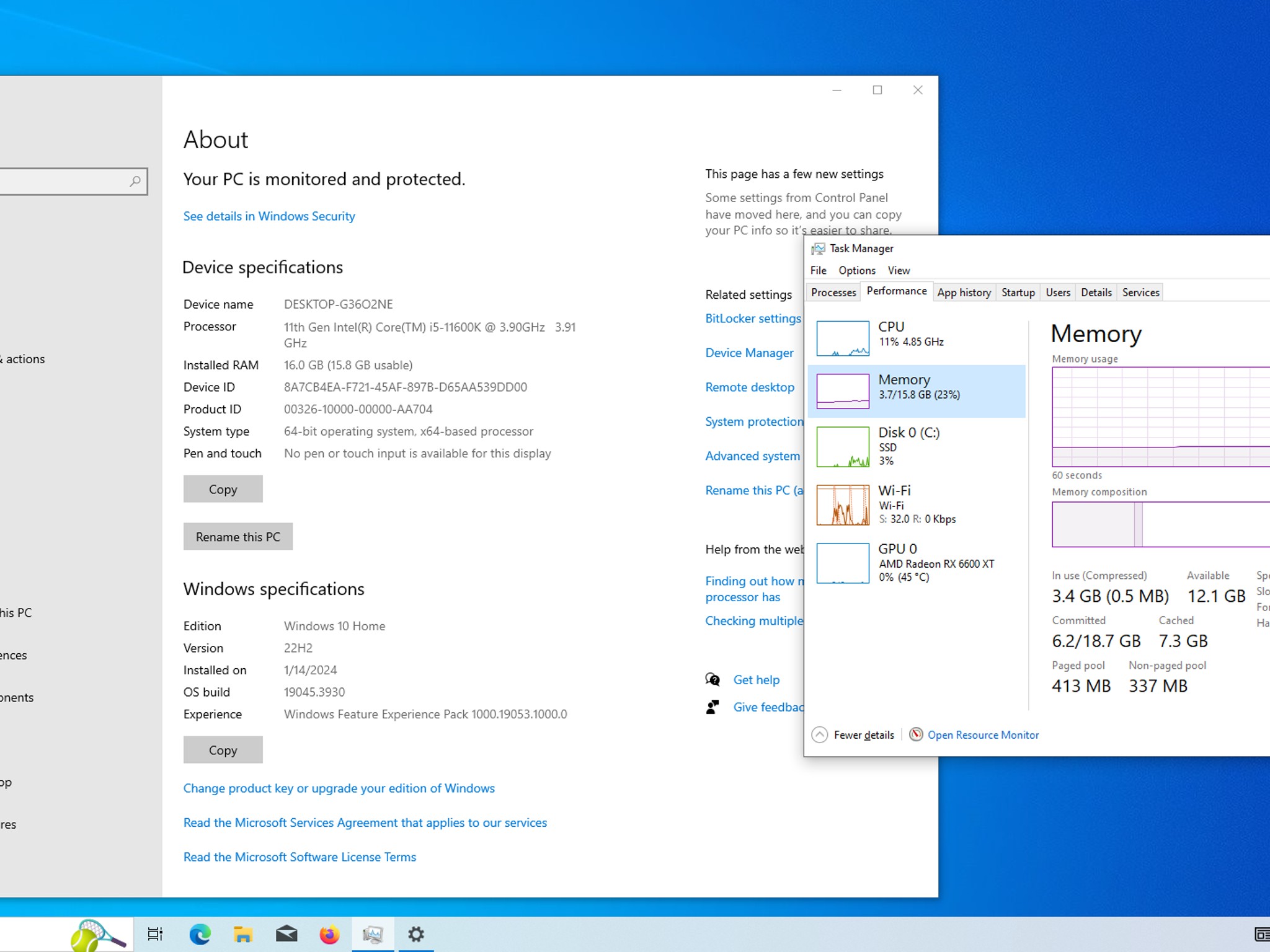 GamerSxin Custom 6600 XT 11600K 16GB 3200mhz 1TB NVMe