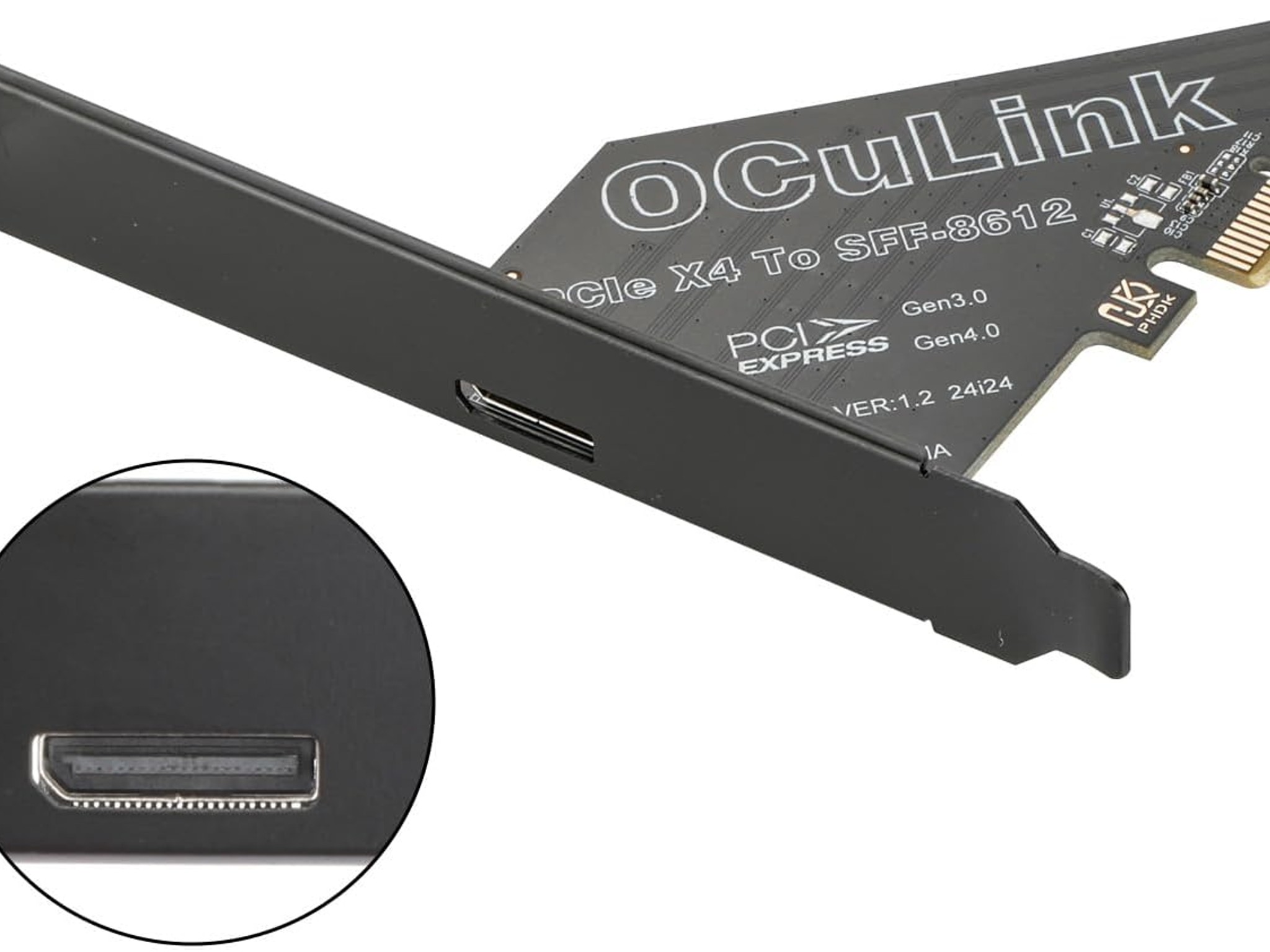 PCIe 4.0 x4 64Gbps Compatible with OCuLink SFF-8612 SFF-8611 External GPU eGPU Mini PC DP