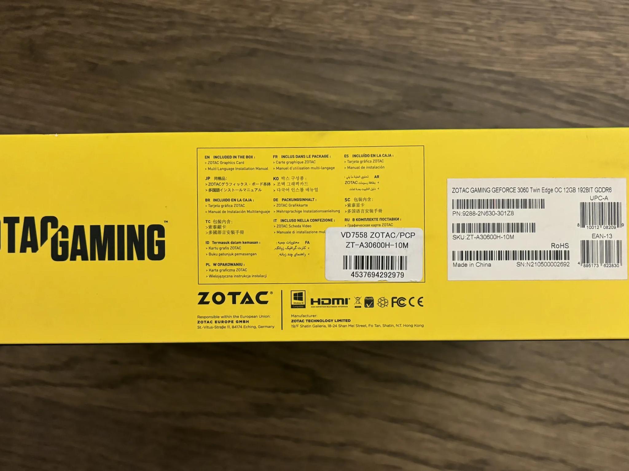 Zotac Gaming GeForce RTX 3060 Twin Edge OC-New Open Box