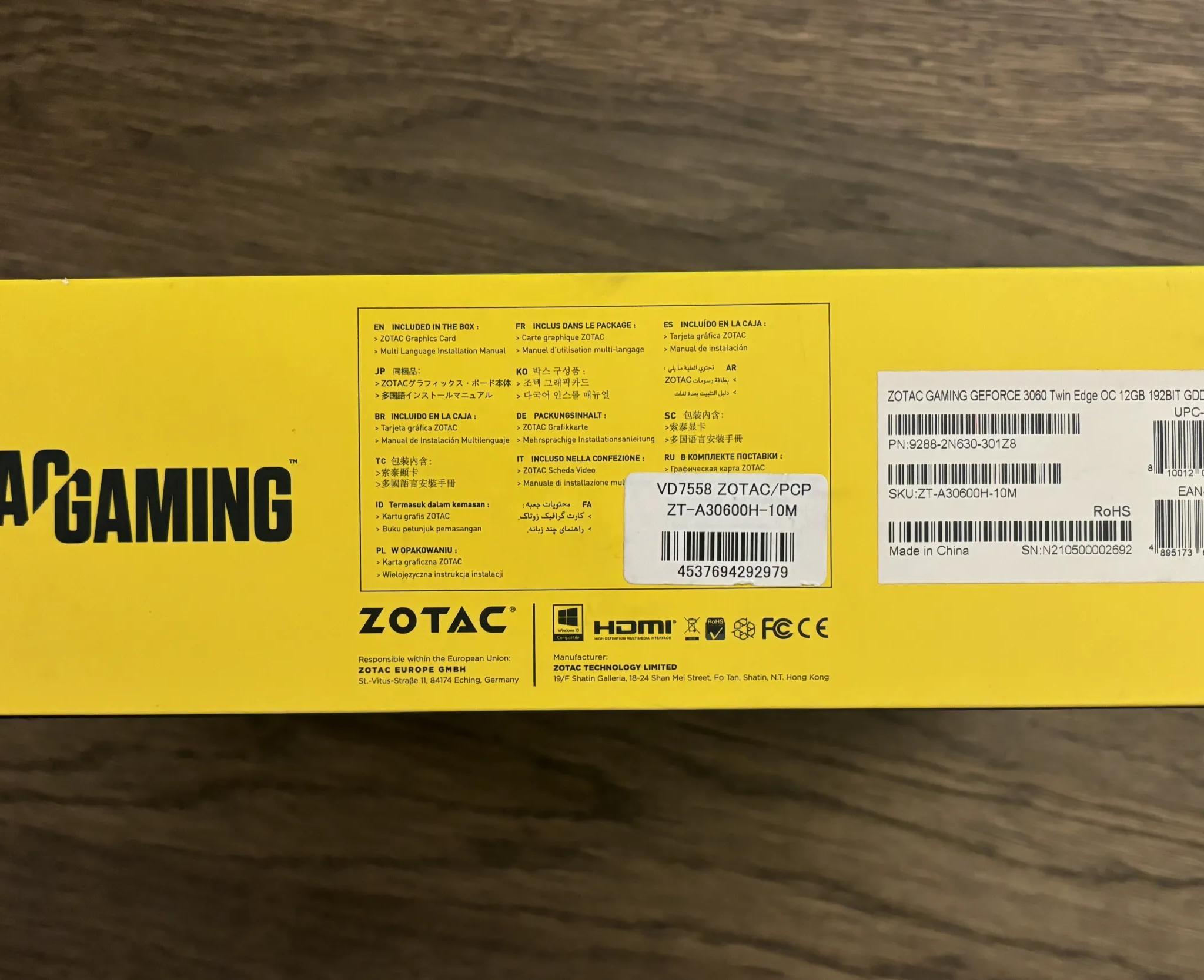 Zotac Gaming GeForce RTX 3060 Twin Edge OC-New Open Box