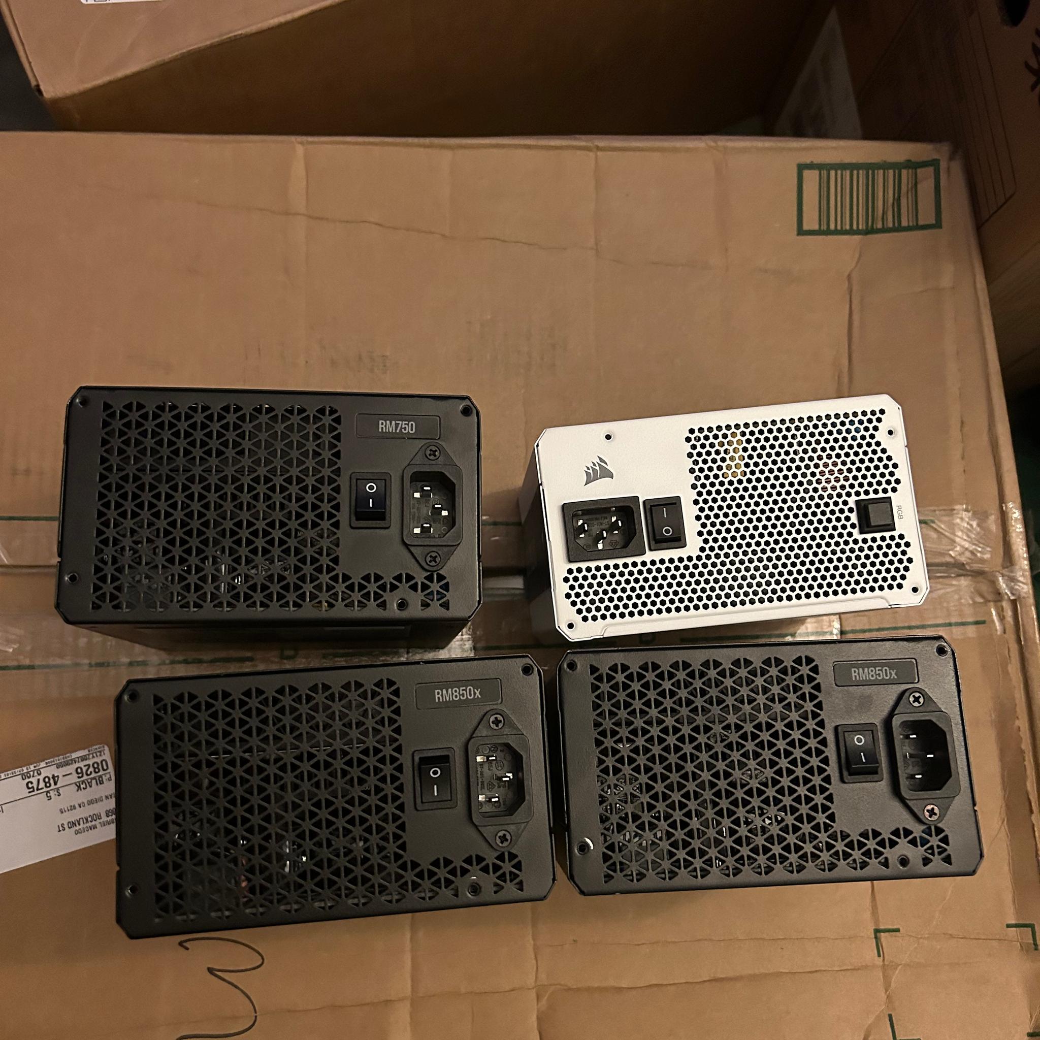 (4) Corsair Power Supplies | (2) RM850X, (1) RM750, (1) CX750F RGB