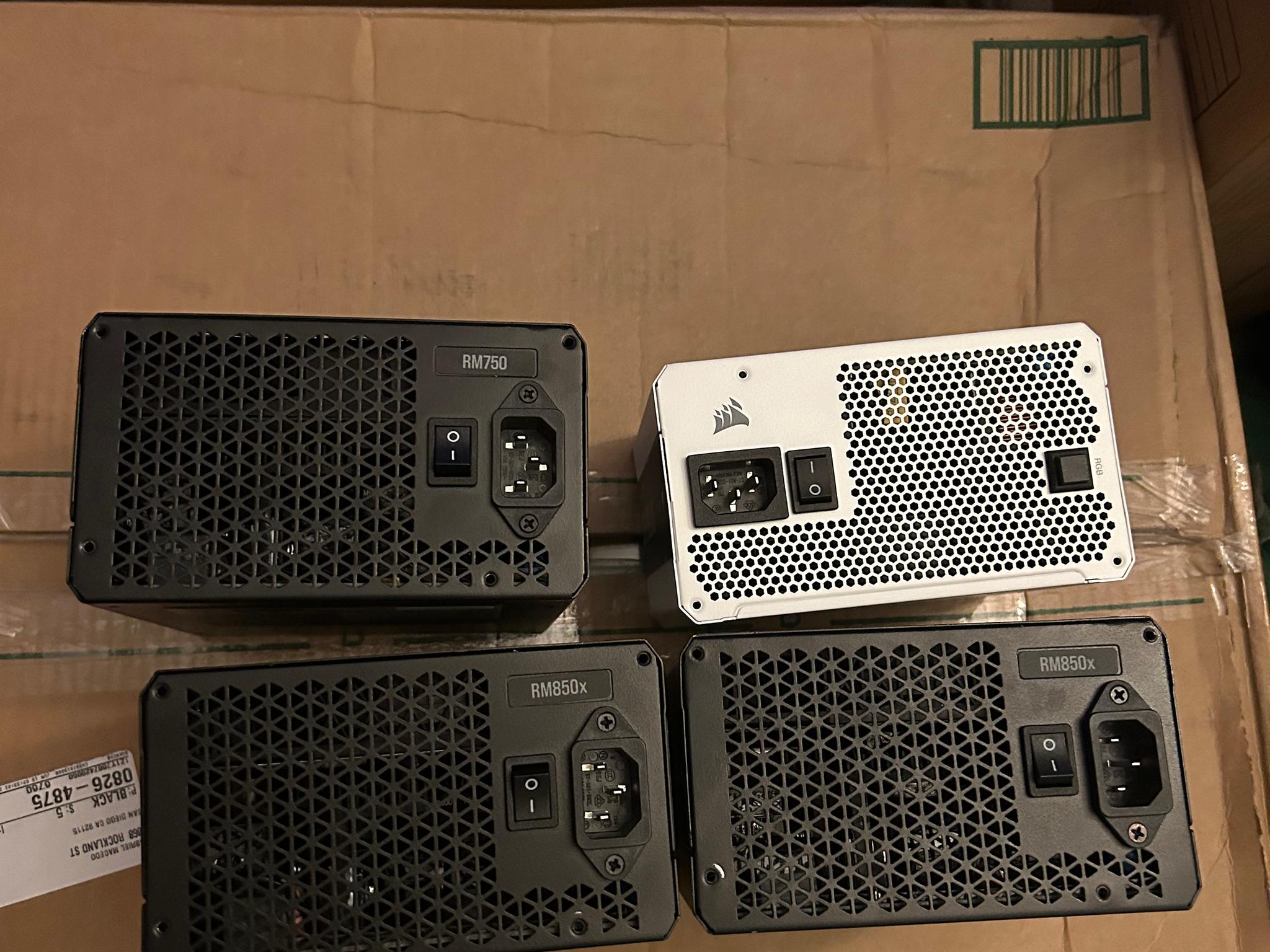 (4) Corsair Power Supplies | (2) RM850X, (1) RM750, (1) CX750F RGB