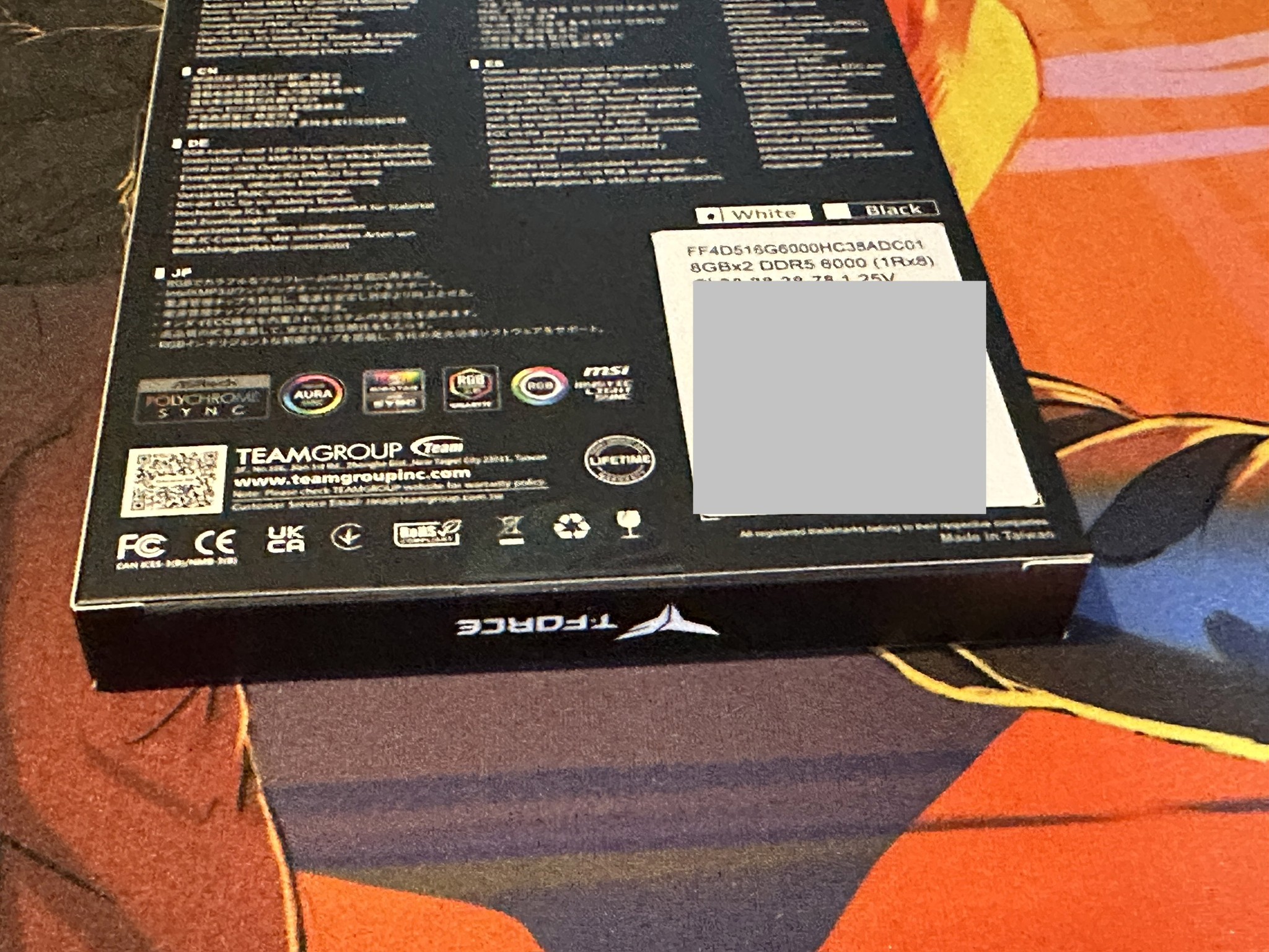 Team Group 16GB (2 x 8GB) White RGB DDR5