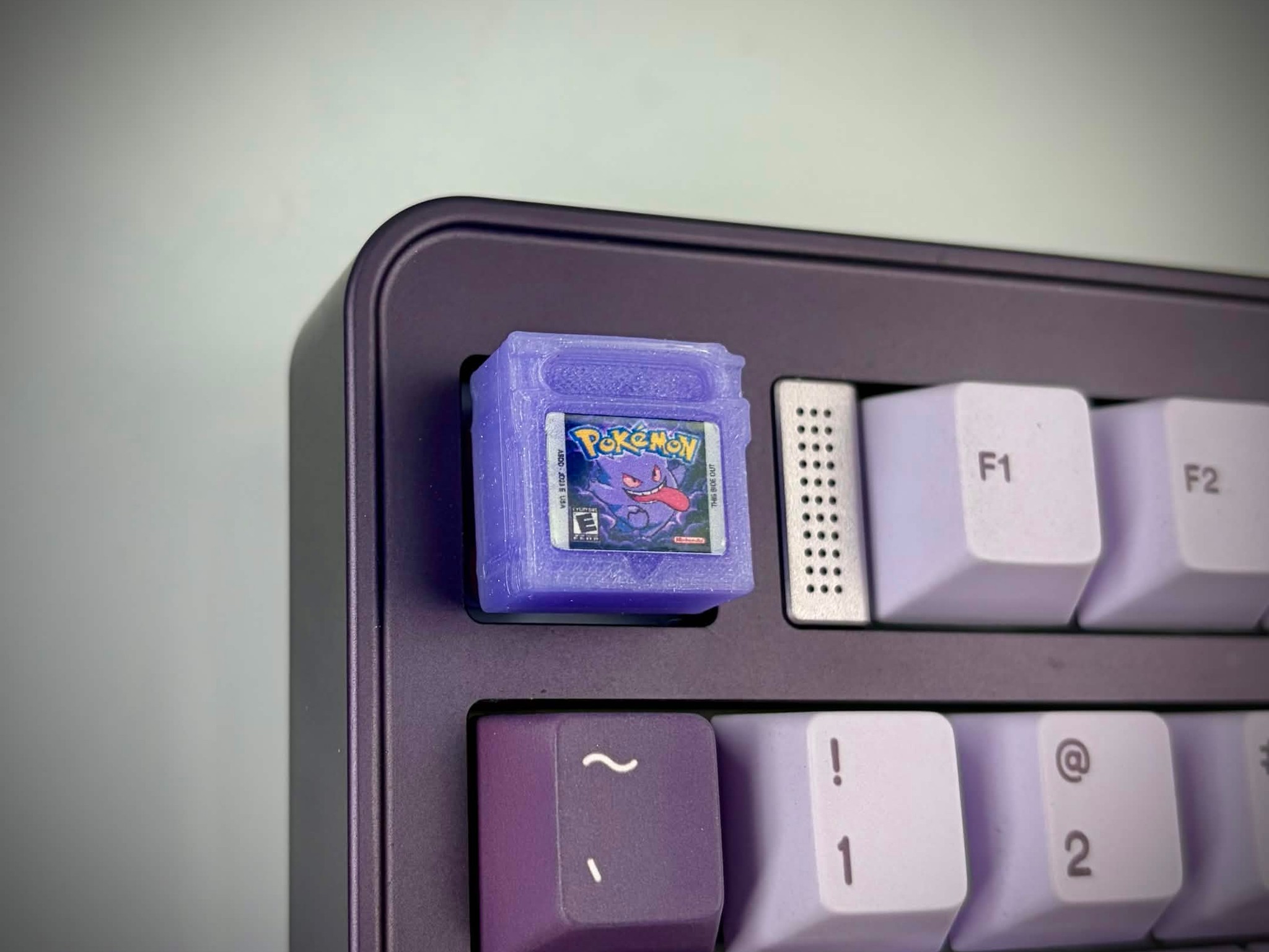 Artisan Keycap - Gameboy Pokemon Purple - Gengar Cartridge Artisan Keycap - 3d Printed