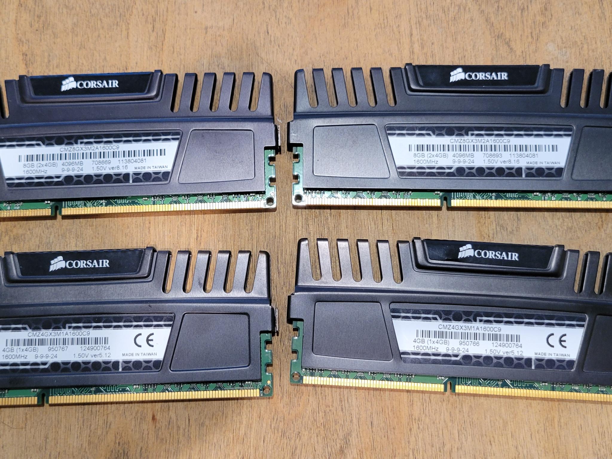Used Corsair DDR3 ram (3 sets in 1)
