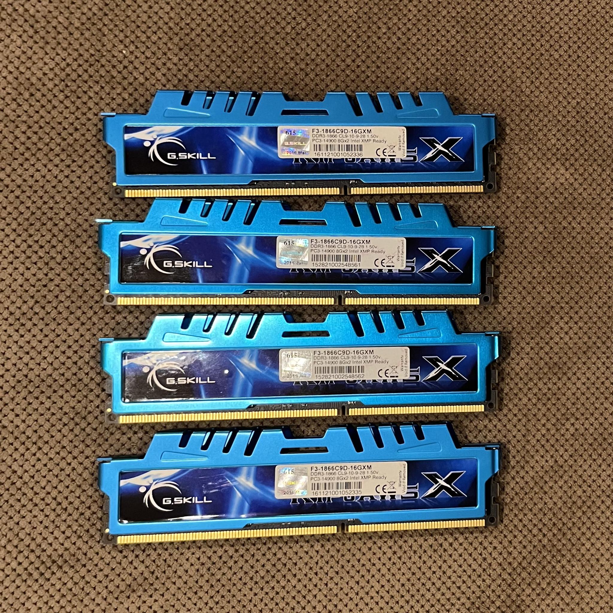 4x 8GB G.Skill Ripjaws X DDR3-1866 RAM