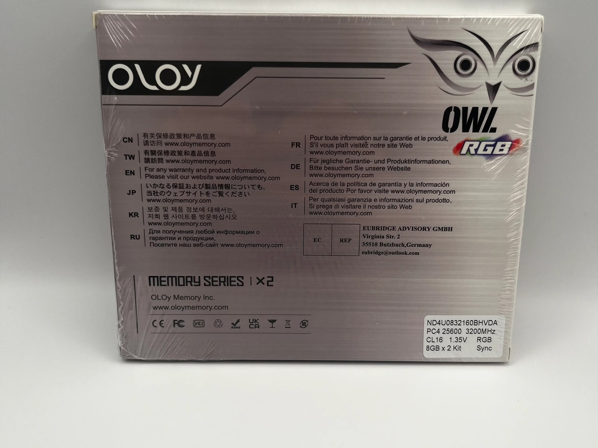 OLOy OWL RGB 16 GB (2 x 8 GB) DDR4-3200 CL16 Memory