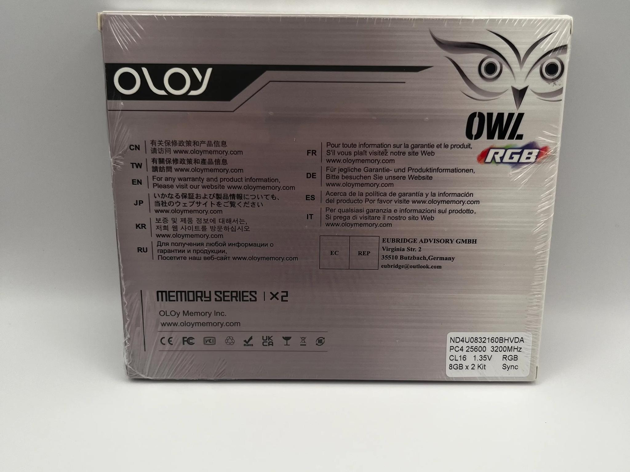 OLOy OWL RGB 16 GB (2 x 8 GB) DDR4-3200 CL16 Memory