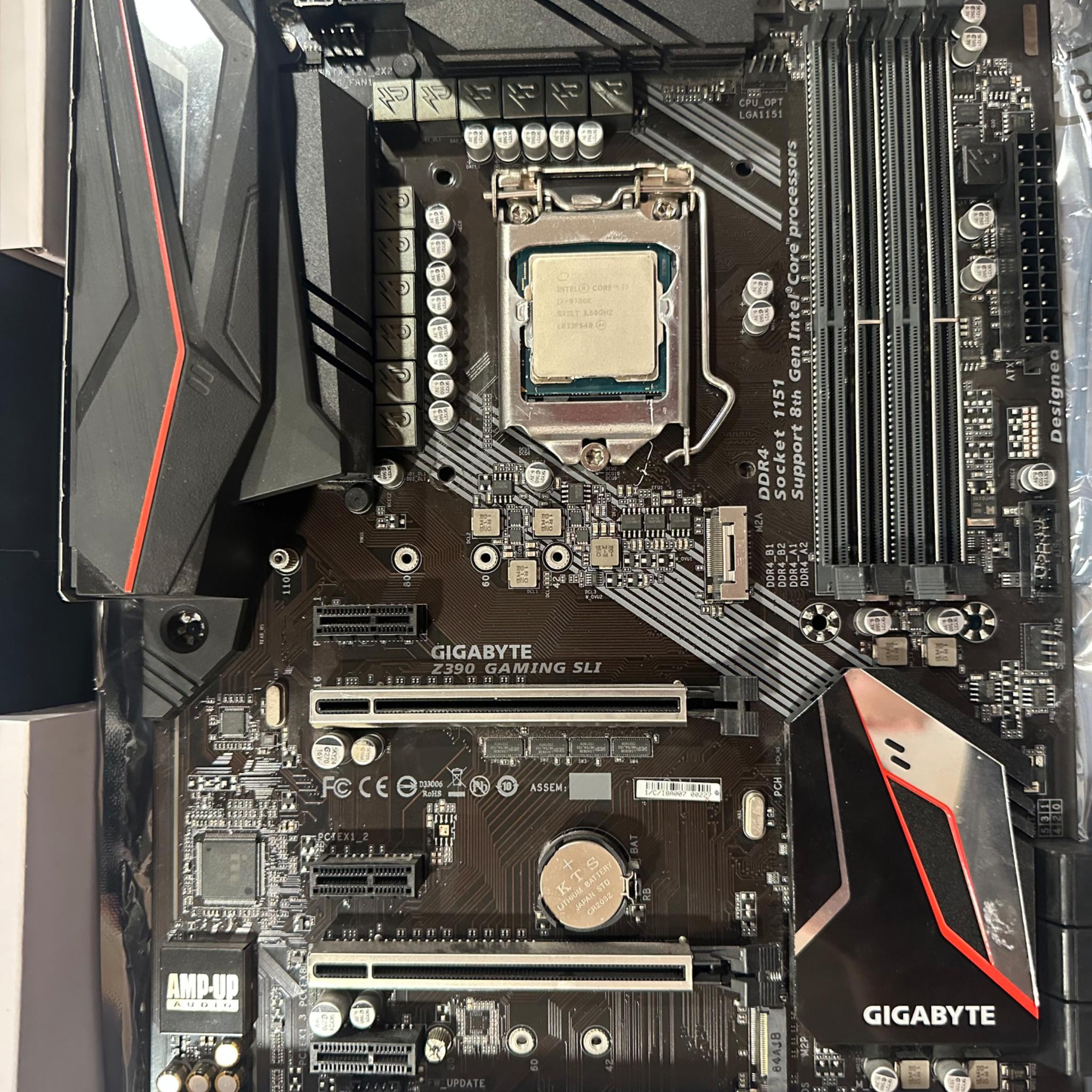 Intel Core I7-9700K and Gigabyte Z390 Gaming SLI