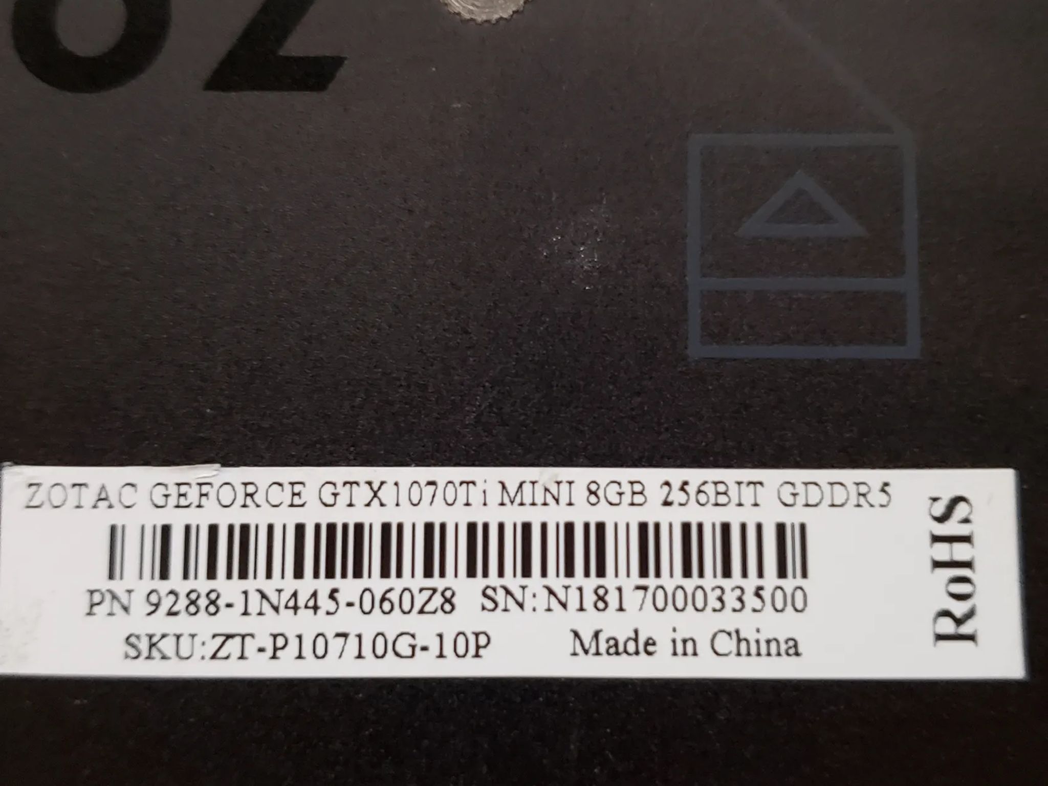 Zotac GTX 1070 Ti Mini 8GB graphics card