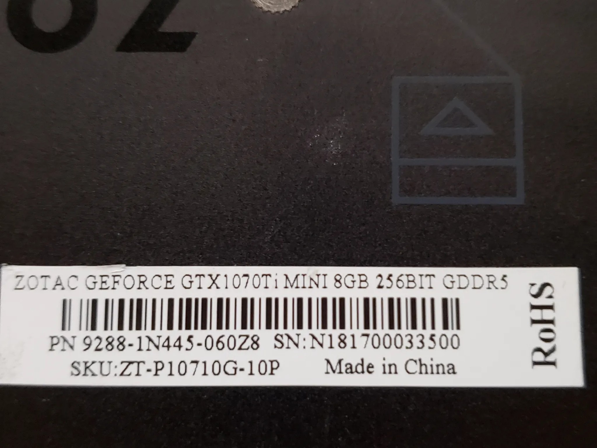 Zotac GTX 1070 Ti Mini 8GB graphics card