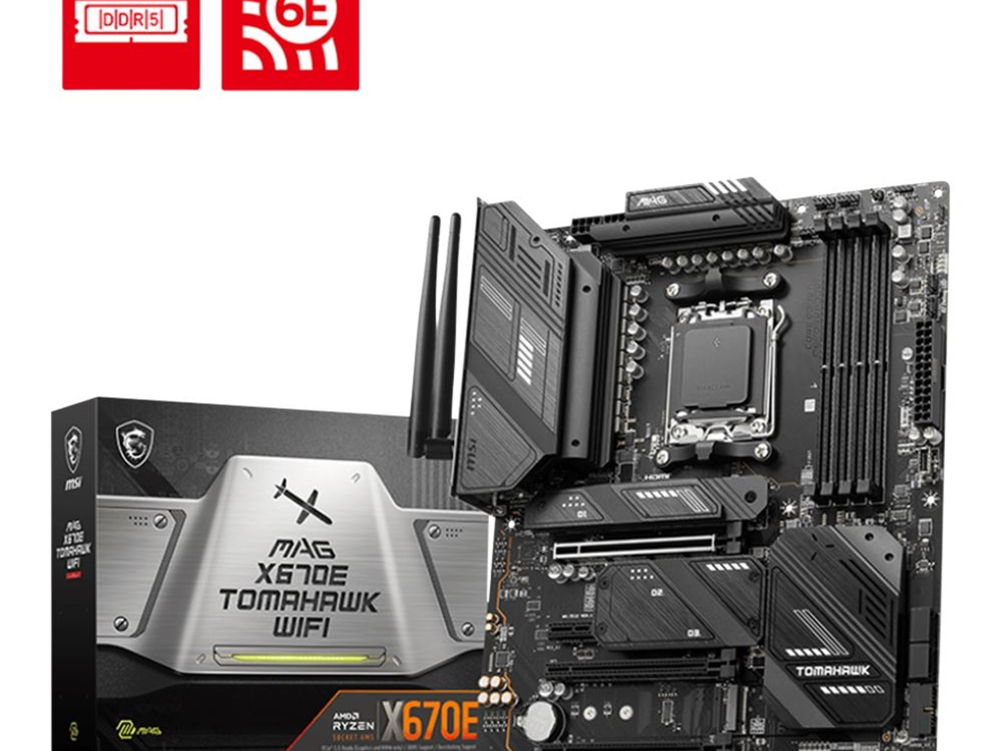 AMD Ryzen 7 9800X3D + MSI X670E MAG Tomahawk WiFi AMD AM5 ATX Motherboard + 32GB GSKILL DDR5 RAM