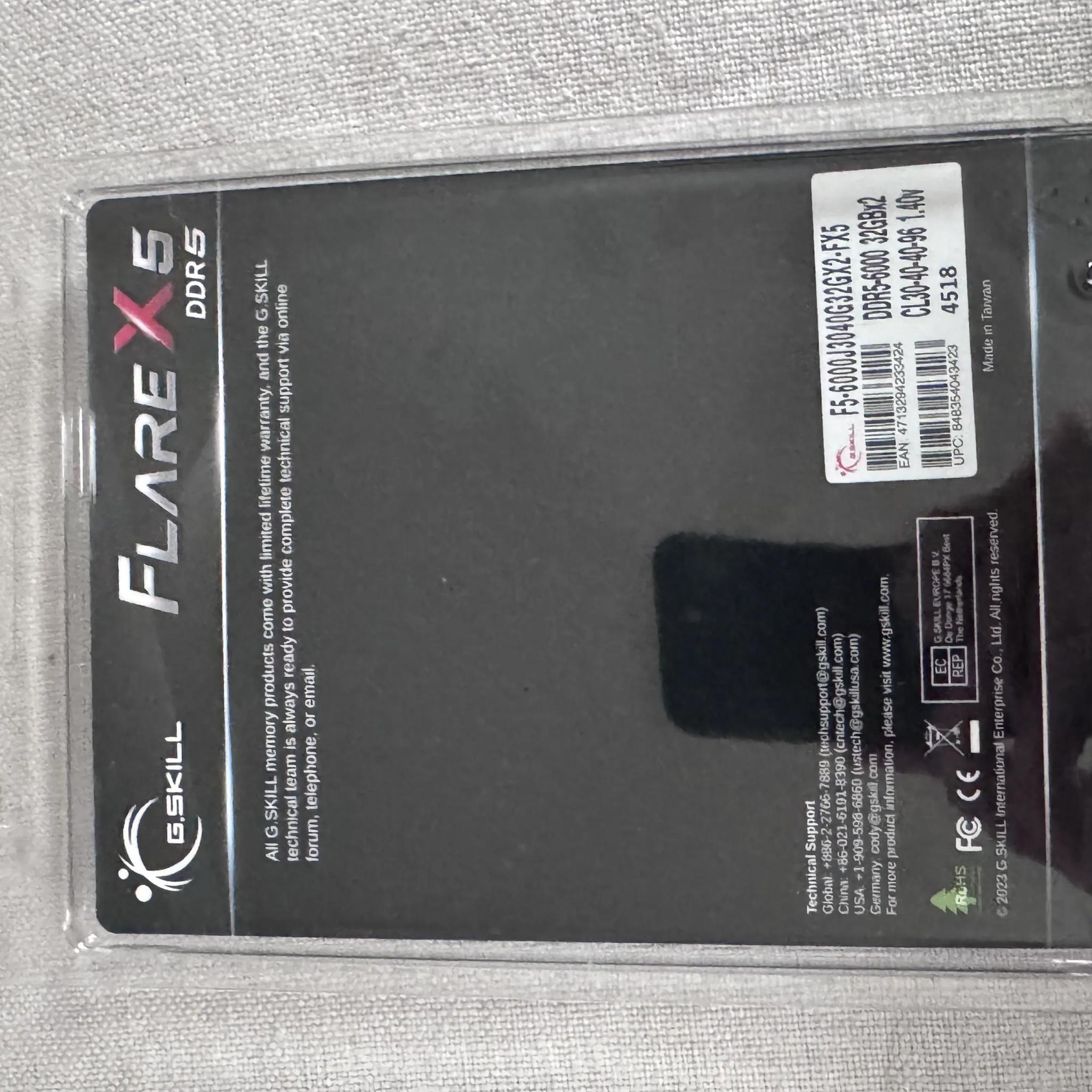 FlareX5 G.Skill 2x32gig ddr5 6000