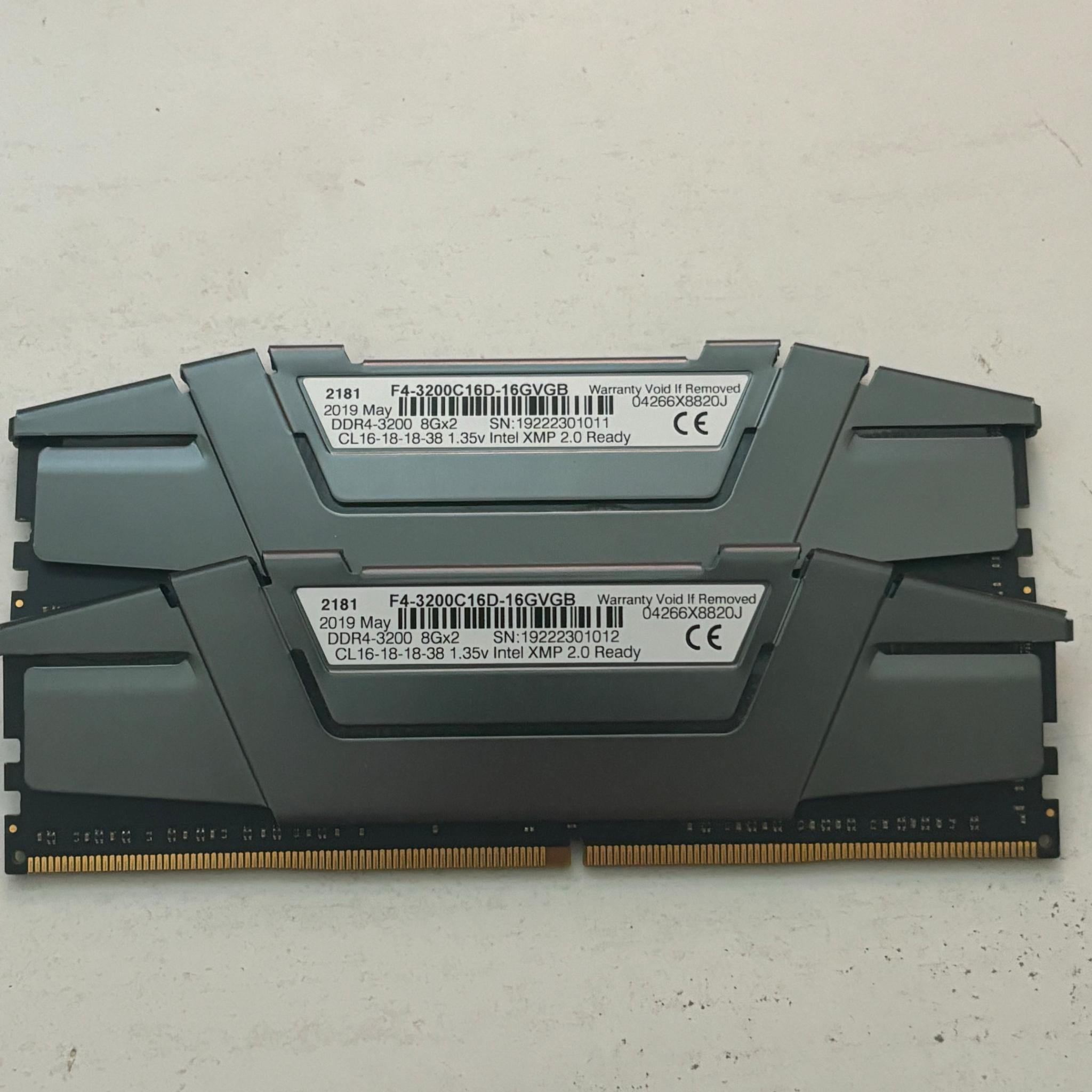 16GB (2x8) 3200MHz G.Skill Ripjaws