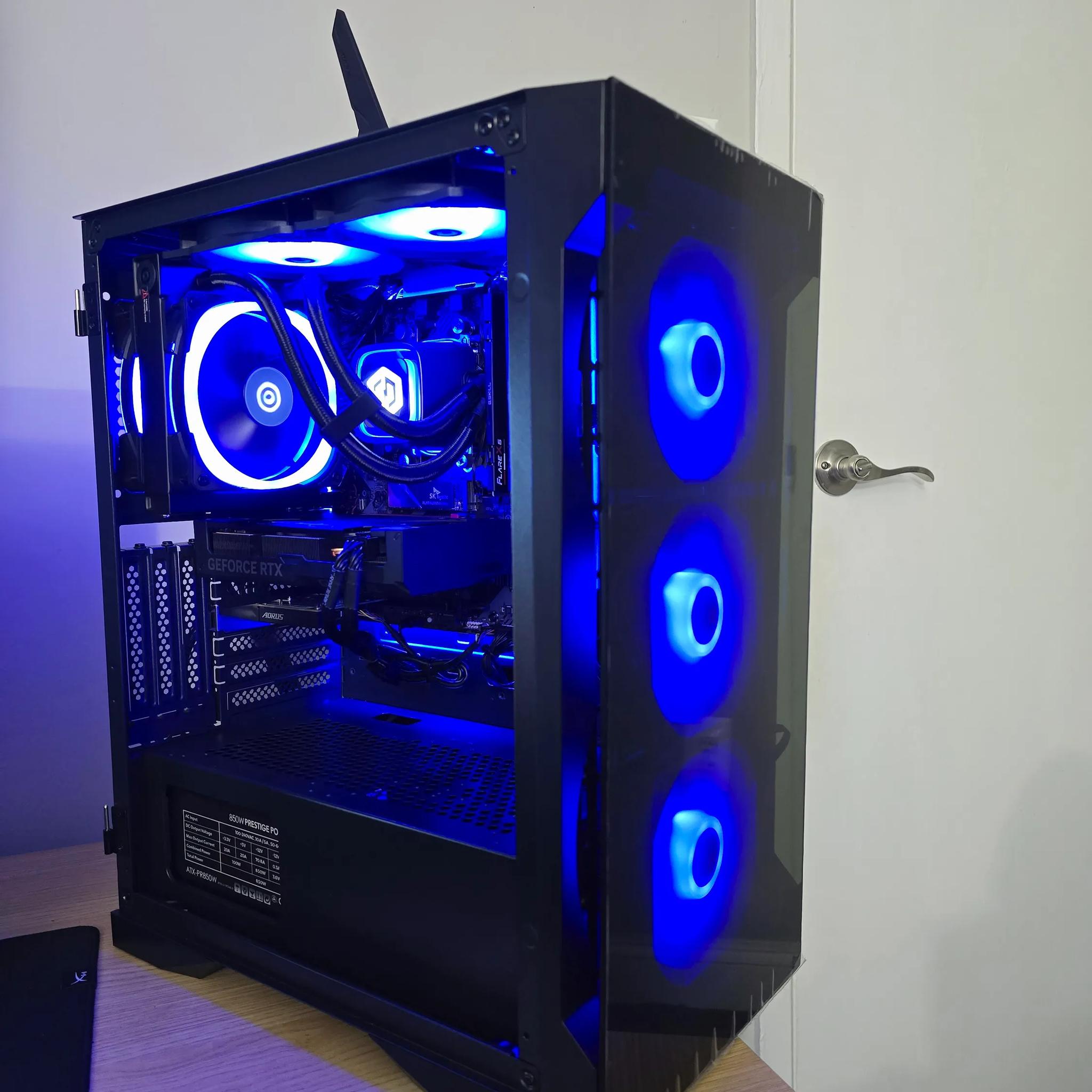 Ryzen 7 7700X, RTX 4060Ti 16GB, 32 GB DDR5-6000, 1TB SSD, 850W 80 plus ATX PSU, AIO CPU Cooled