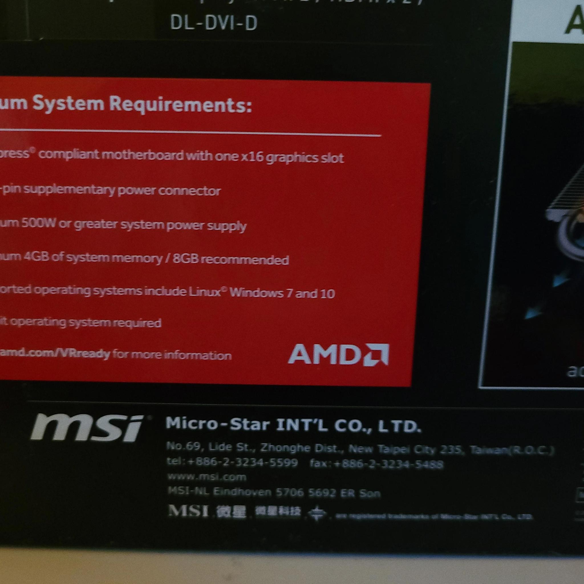 MSI ARMOR OC Radeon RX 580 8 GB GDDR5