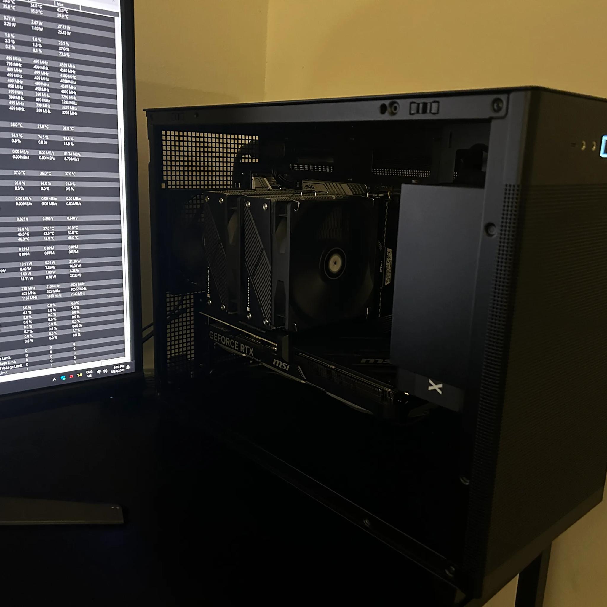 Intel Core i5 13400F, Nvidia MSI RTX 4070 oc, 32GB RAM, 500GB MSI SSD NVMe, Corsair PSU 850W