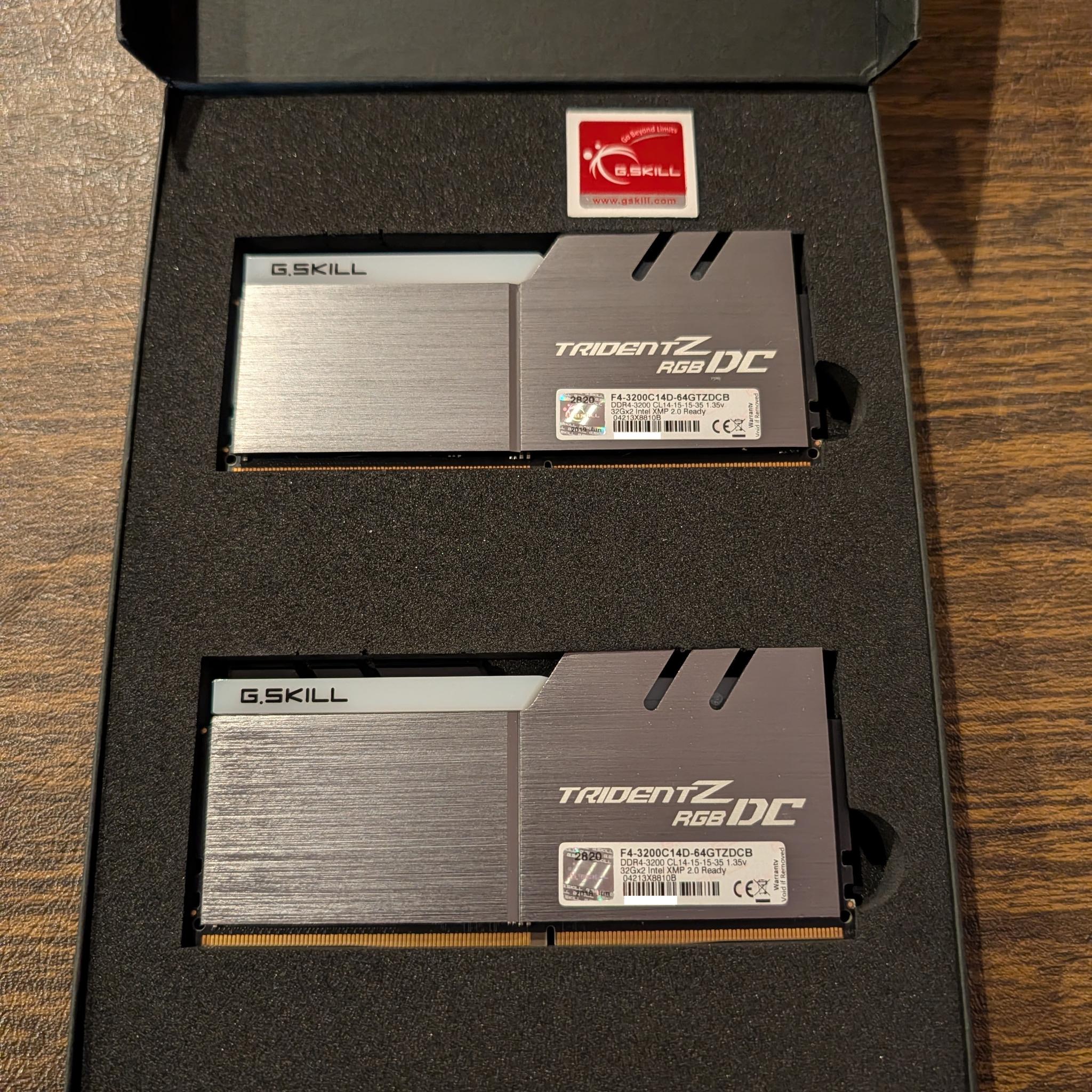 G.SKILL TridentZ RGB DC 64GB (2x32GB) *14-15-15-35* 3200 MHz *B-Die* DDR4 (CL14)