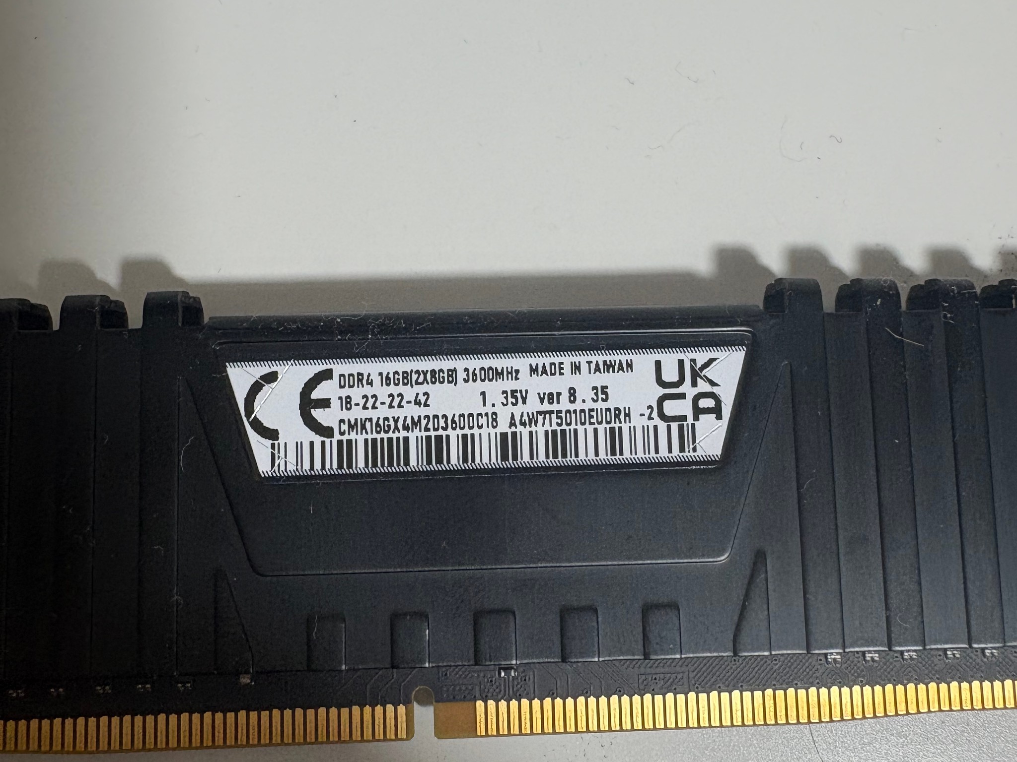 8GB Corsair Vengance 3600 Mhz CL18 DDR4 RAM