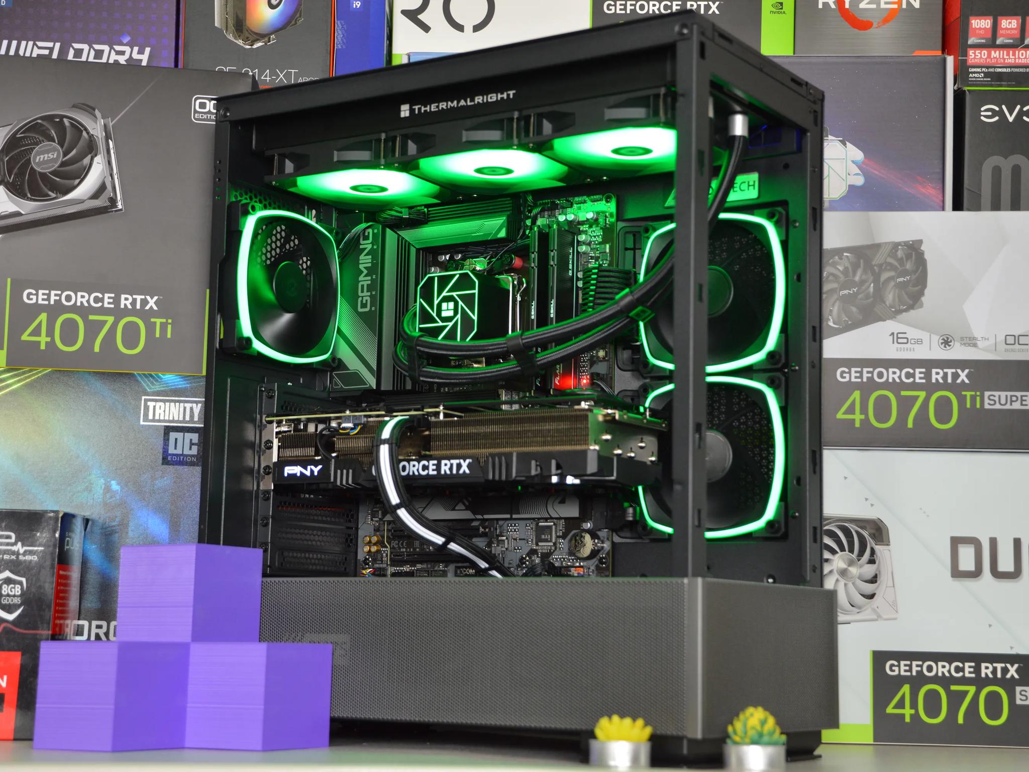 ⚡🌌| RTX 4070 Ti SUPER 16GB| Ryzen 7 7700X | 32GB DDR5 RAM | 1TB + 4TB GEN 4 SSD | Electric Vortex |