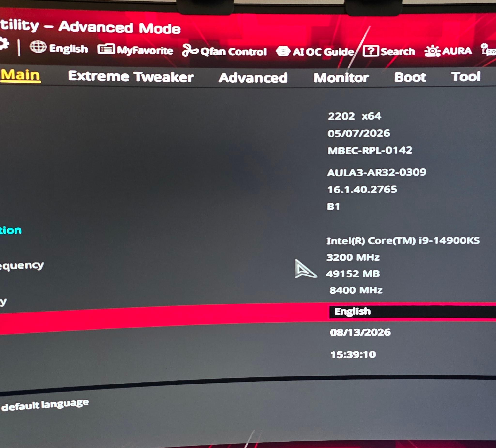 ASUS ROG MAXIMUS APEX ENCORE Z790 w/ Intel 14900KS & G.SKILL 48GB DDR5-8400