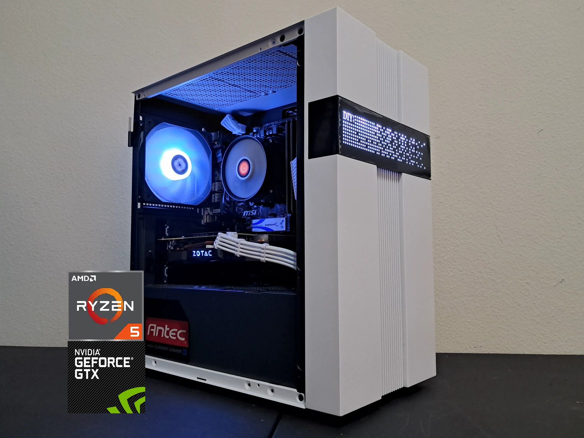 🔴⬜ Aesthetic Gaming PC ⬜🔴Nvidia GTX 1070 Ti | Ryzen 5 1600 (6C/12T) | 1TB SSD | 16GB DDR4-3200