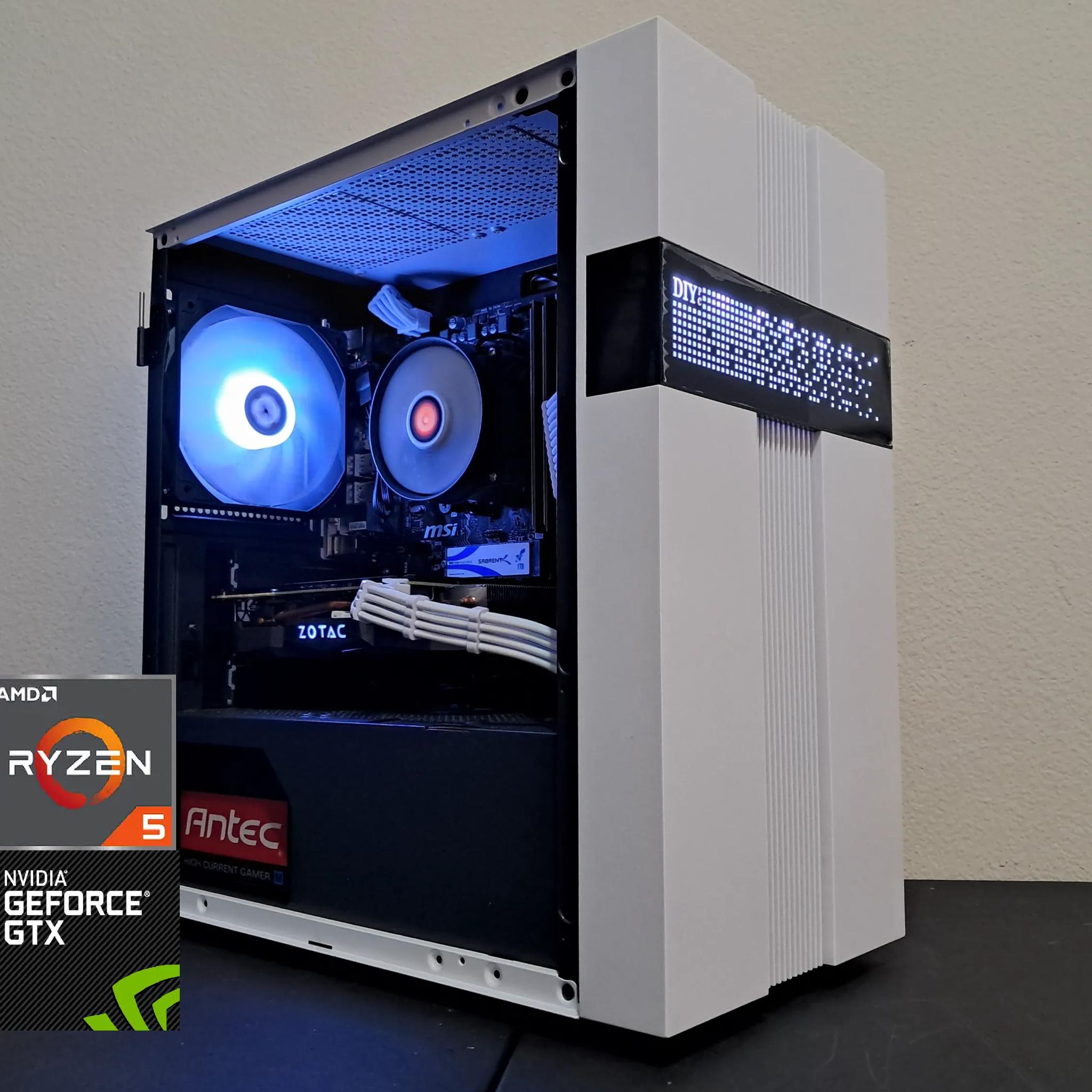 🔴⬜ Aesthetic Gaming PC ⬜🔴Nvidia GTX 1070 Ti | Ryzen 5 1600 (6C/12T) | 1TB SSD | 16GB DDR4-3200