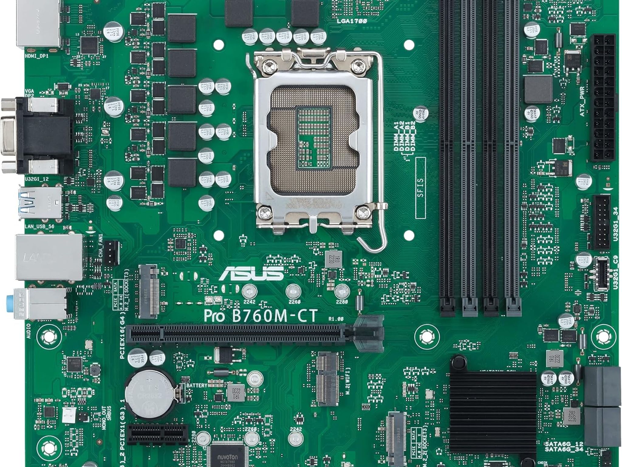 ASUS PRO B760M-CT Intel B760 LGA 1700 MicroATX DDR5 Desktop Motherboard