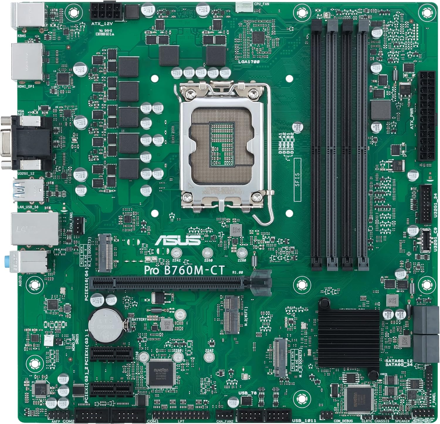 ASUS PRO B760M-CT Intel B760 LGA 1700 MicroATX DDR5 Desktop Motherboard