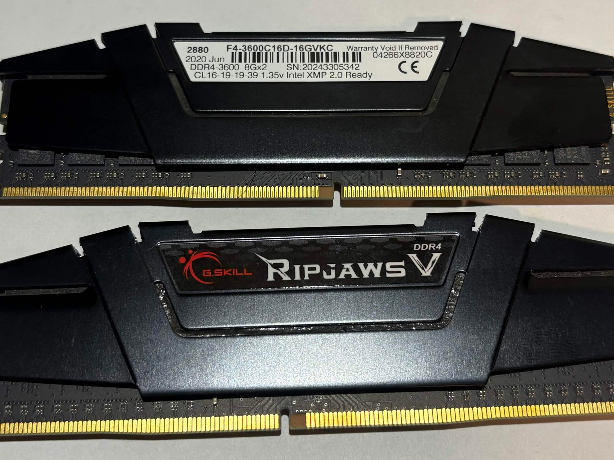 G.SKILL Ripjaws V 16GB (2x8GB) DDR4-3600 CL16 Desktop RAM Kit F4-3600C16D-16GVKC
